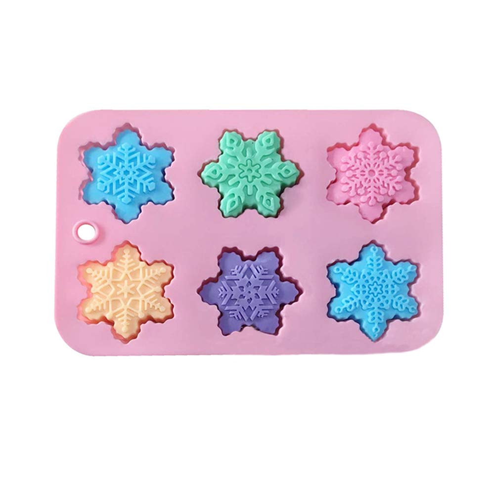 Snowflake Silicone Soap & Candle Molds - Christmas Baking Pans for Cake, Chocolate & Candy Making - 2 Pack Set - Perfect for DIY Holiday Gifts & Home Decor