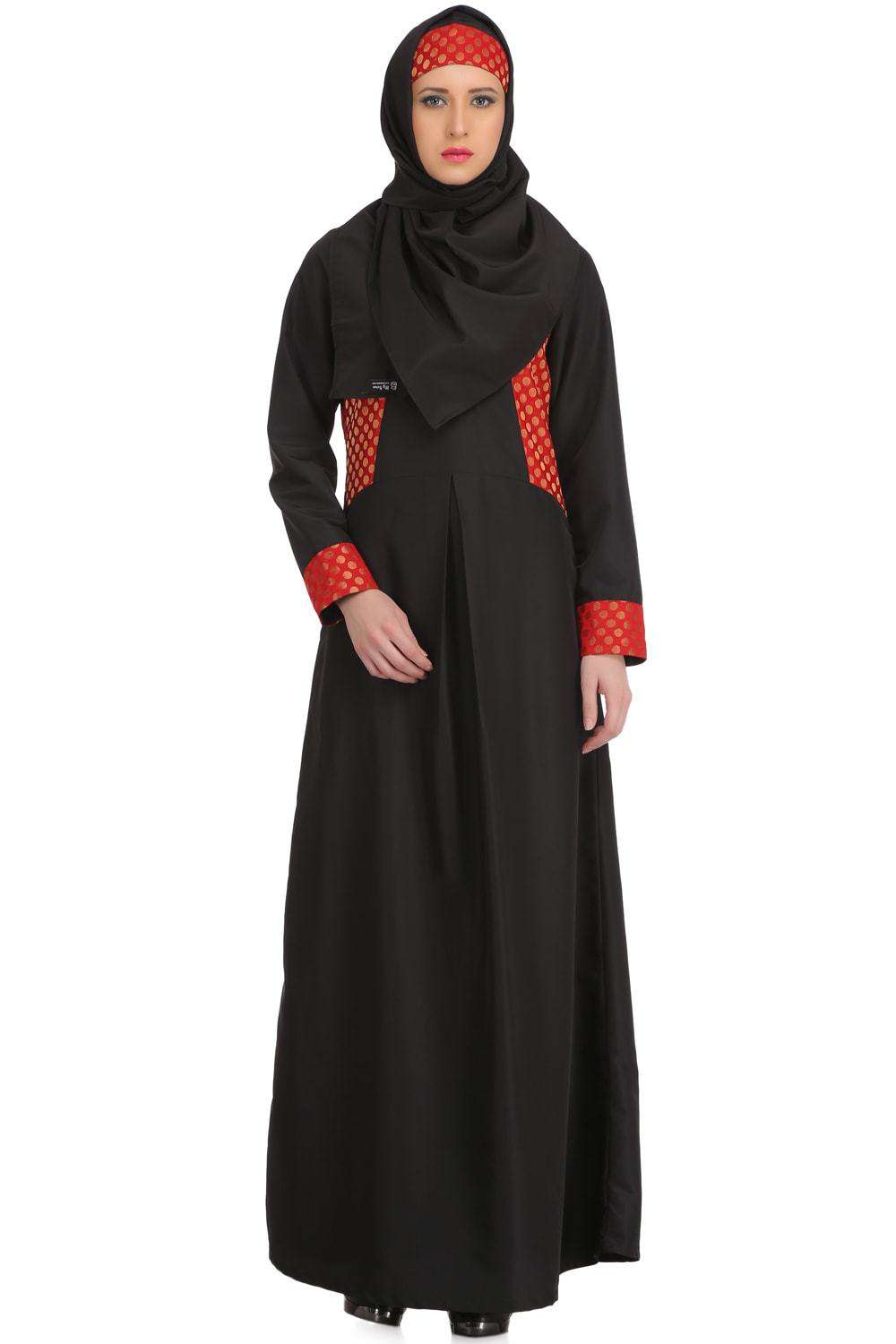 Faheemah Black Nida Abaya - Elegant Muslim Prayer Dress for Women - Perfect for Prayer, Mosque, and Special Occasions