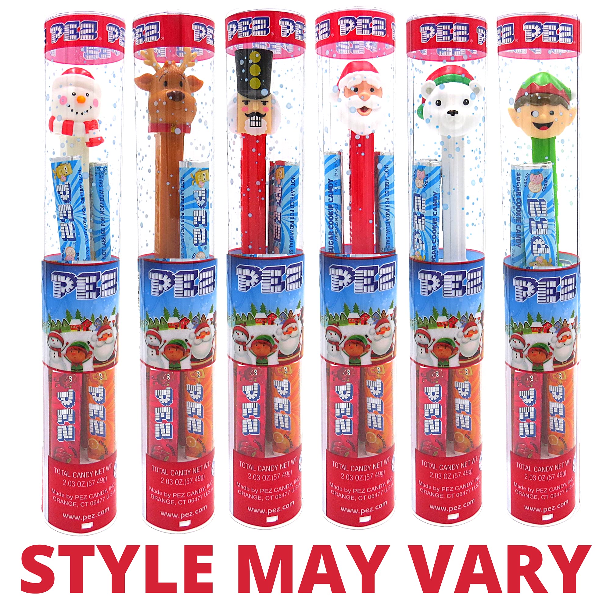 Christmas Holiday Pez Dispenser Set - 3 Pack with Santa, Reindeer & Elf Characters | Fun Candy Dispenser for Stocking Stuffers, Party Favors & Holiday Gift Giving