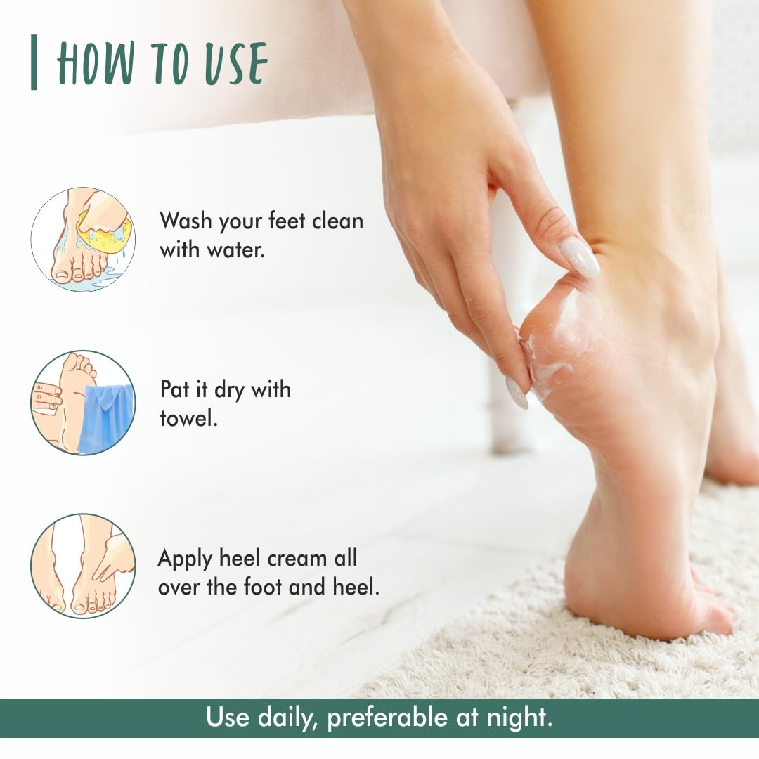 THE LOVE CO Foot Cream for Cracked Heels - 100g | Intensive Heel Repair with Tea Tree Oil & Peppermint | Moisturizes Dry, Cracked Feet | Foot Care Treatment for Soft, Smooth Heels | Perfect for Pedicures, After Shower & Nighttime Foot Care