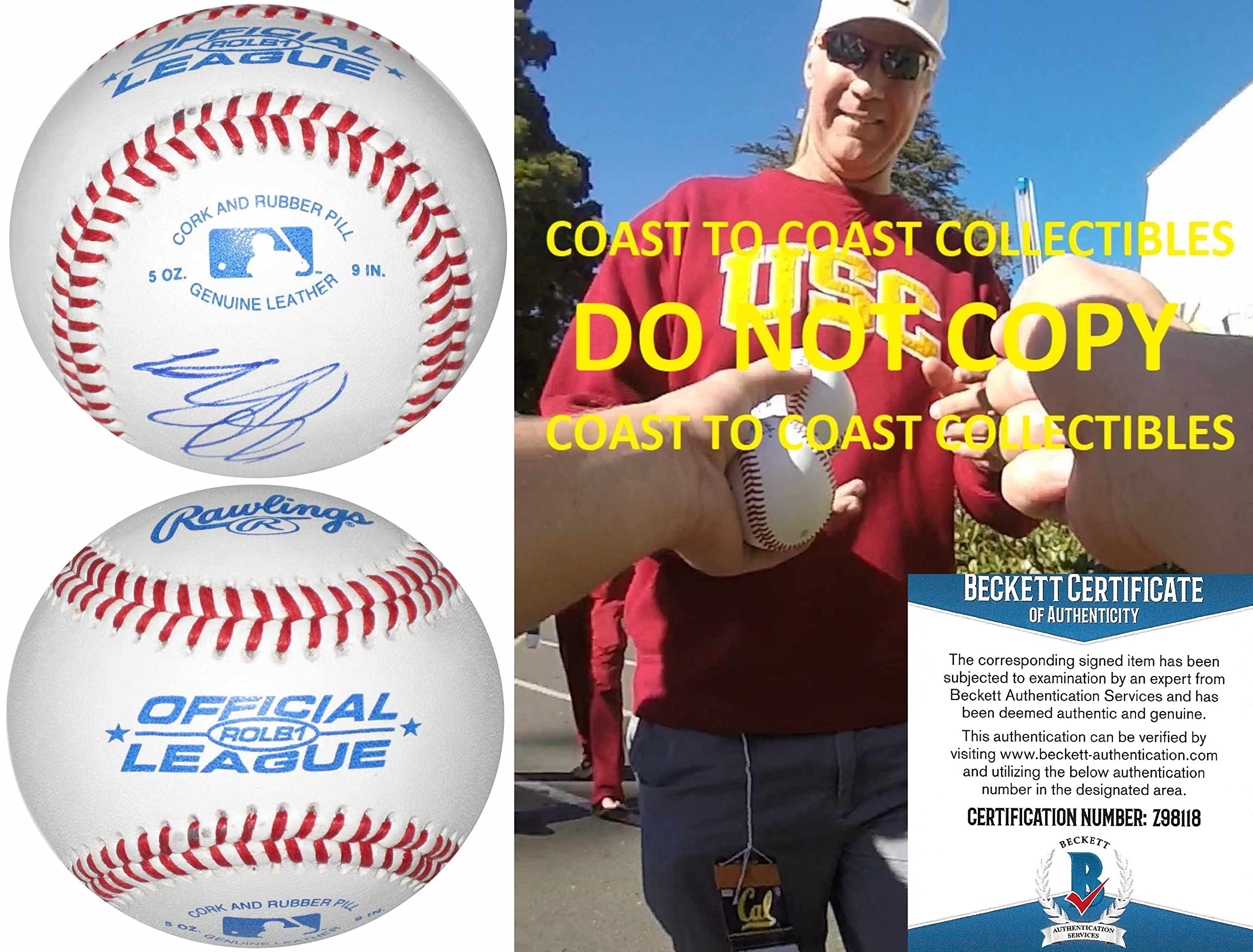 Will Ferrell Autographed Baseball with Beckett COA - Signed Memorabilia for Sports Fans & Collectors - Perfect for Display, Gifts, and Movie Memorabilia Collections