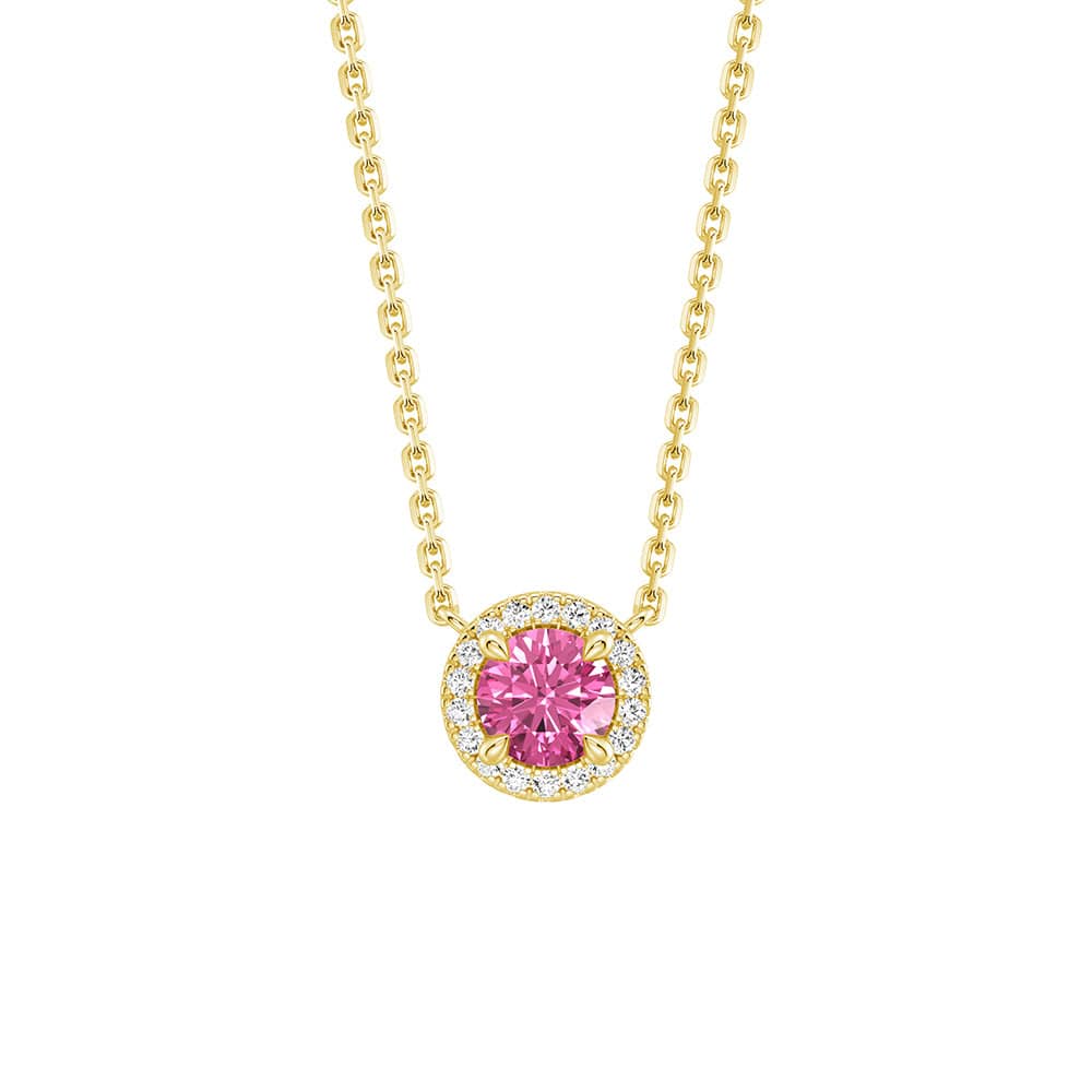 Eternal Halo Personalized Birthstone Necklace - Custom Name & Birth Month Jewelry Gift for Women, Mom, Wife | Perfect for Birthday, Anniversary, Mother's Day & Special Occasions