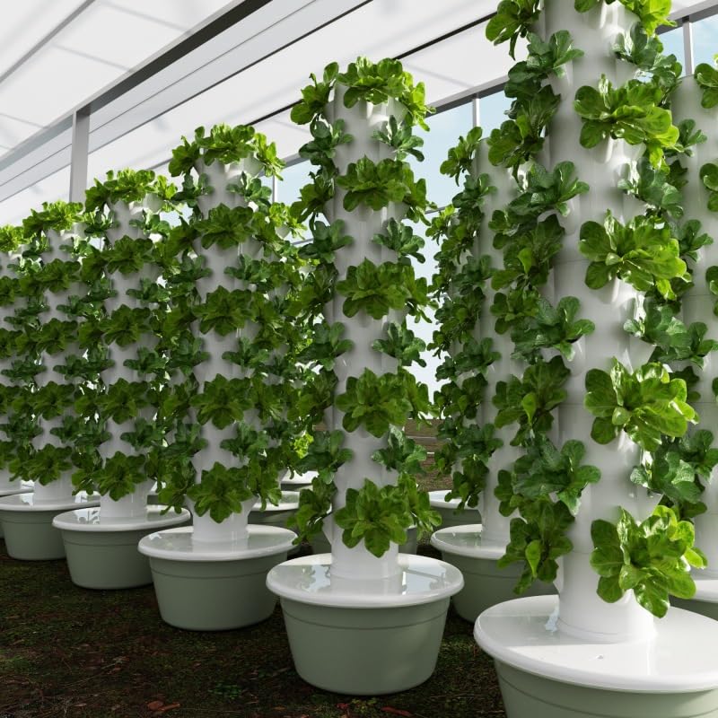 Vertical Hydroponic Grow Tower System - 9 Layer 36 Pot Aeroponic Garden Planter with Water Tank & Pump for Indoor/Outdoor Fruits, Vegetables, Herbs - Perfect for Home Gardening, Urban Farming & Small Space Planting