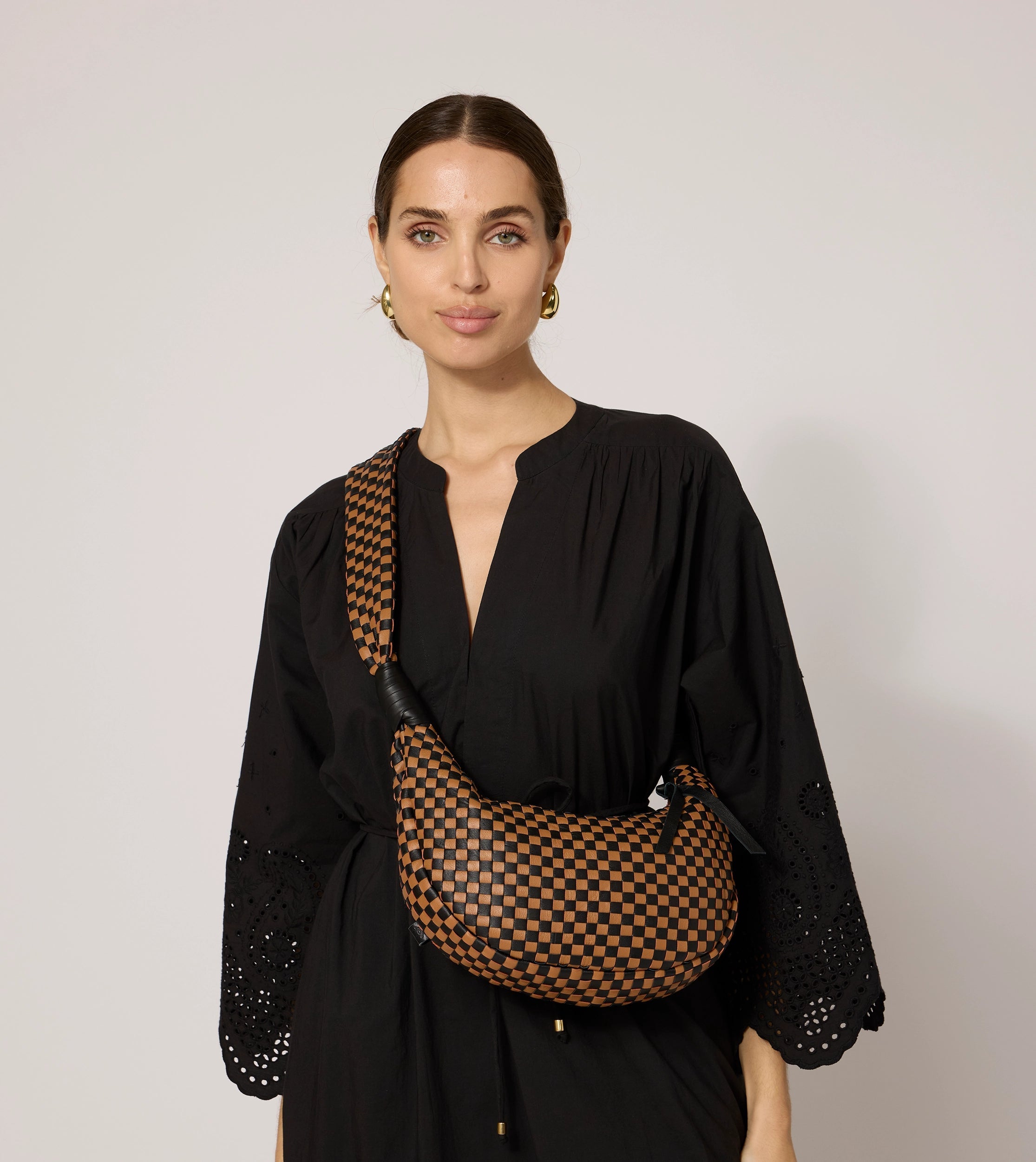 Dylan Woven Leather Handbag for Women - Stylish Brown Multi-Color Crossbody Purse | Perfect for Work, Travel & Everyday Use