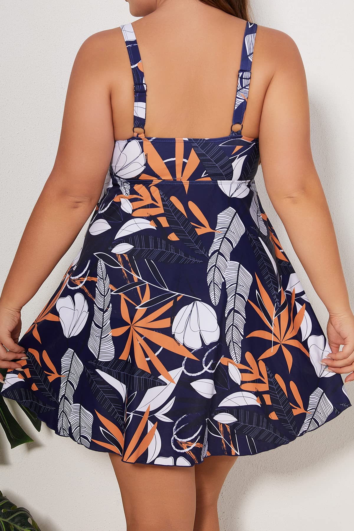 **SHEKINI Plus Size Women's One Piece Swimsuit Cover Up - Flowy Swim Dress with Built-in Shorts - Beachwear, Poolside, Vacation & Summer Outfits**