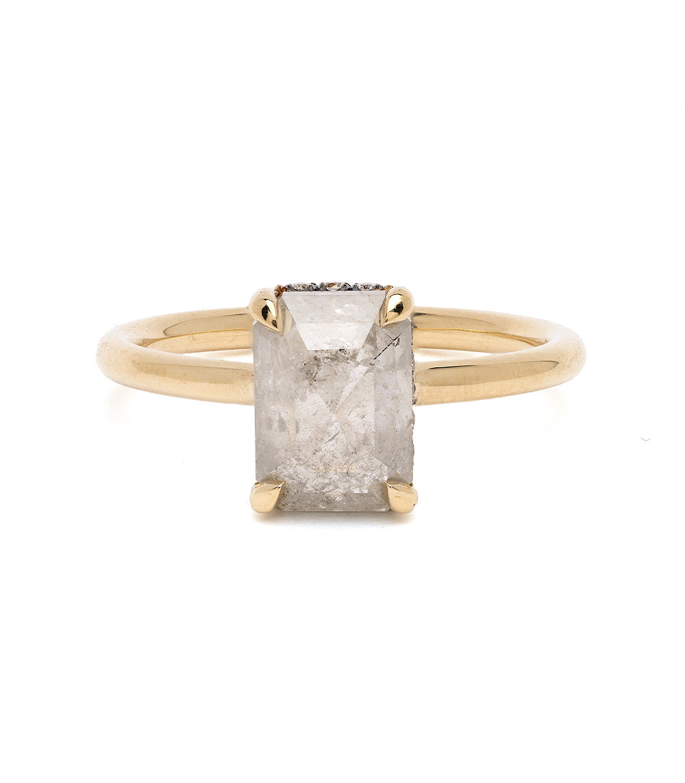 Billie 2 36Ct Salt and Pepper Diamond Engagement Ring - Vintage Style Rectangle Cut Wedding Band for Women, Perfect for Proposals, Anniversaries & Special Occasions