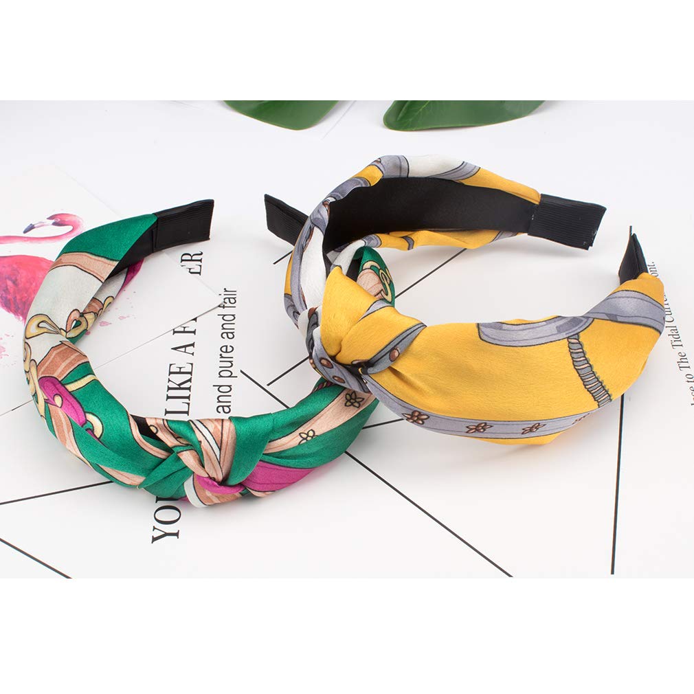 12 Pack Non-Slip Knotted Headbands for Women & Girls - Fashionable Wide Fabric Hair Accessories for Workouts, Yoga, Sports & Everyday Style