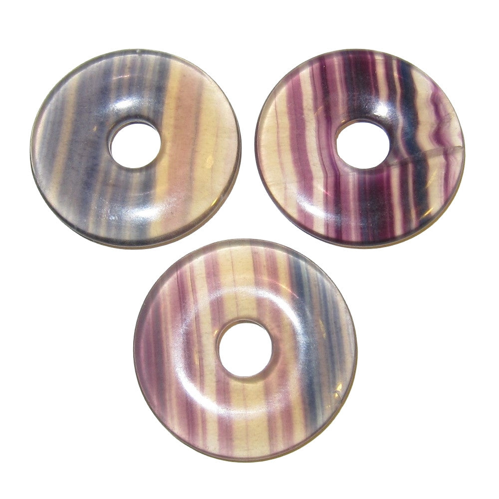 Fluorite Amulet Set - 3 Beautiful Donut Stones for Meditation, Healing & Spiritual Protection | Perfect for Yoga, Reiki & Chakra Balancing