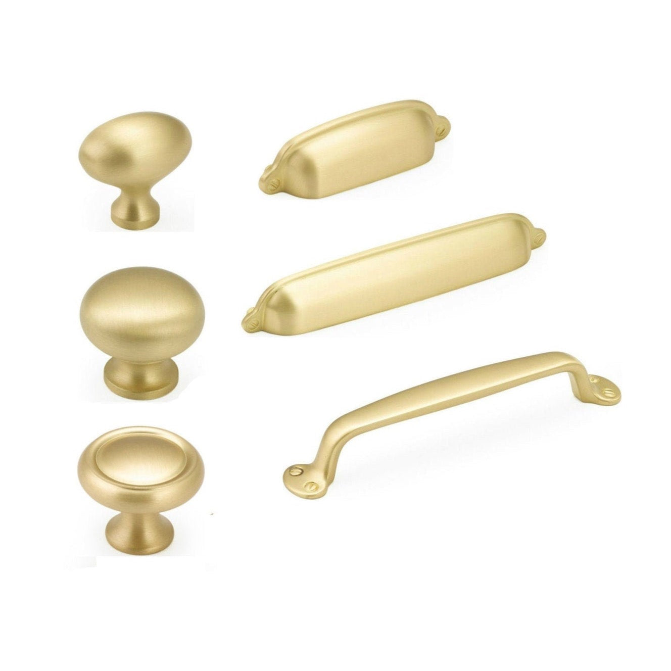 Elegant Satin Brass Drawer Pulls - Leah Cabinet Handles & Cup Pulls for Kitchen, Bathroom & Furniture Upgrade