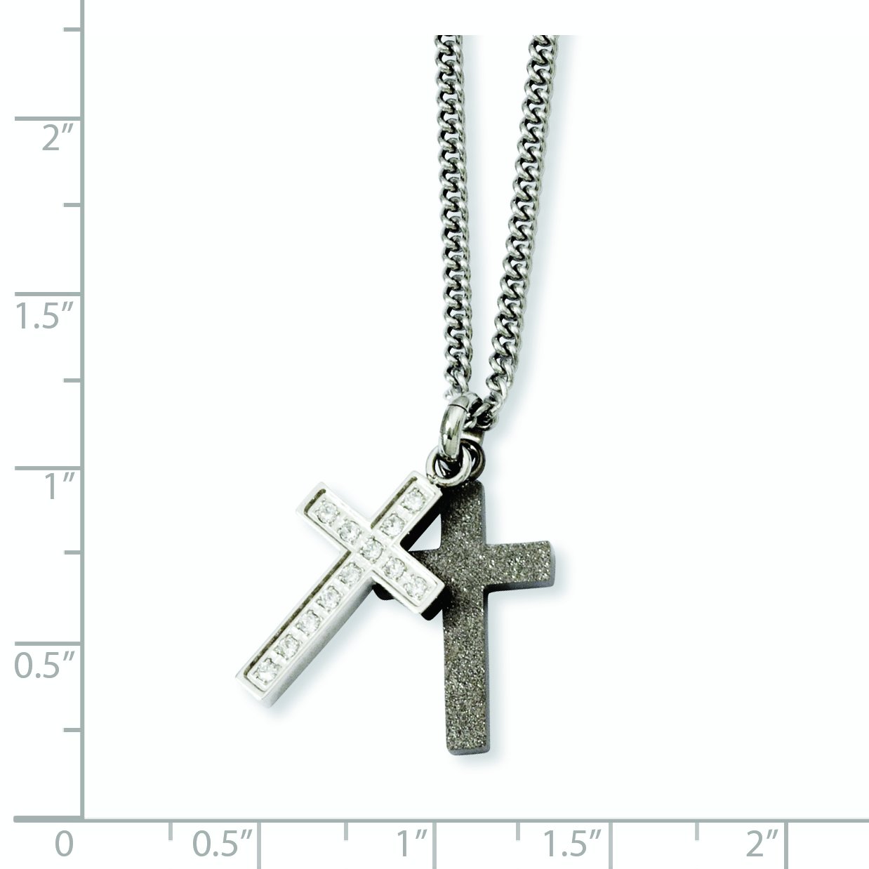 Stainless Steel Laser-Cut CZ Cross Pendant Necklace for Women - Elegant Religious Jewelry Gift for Baptism, Confirmation & Everyday Wear