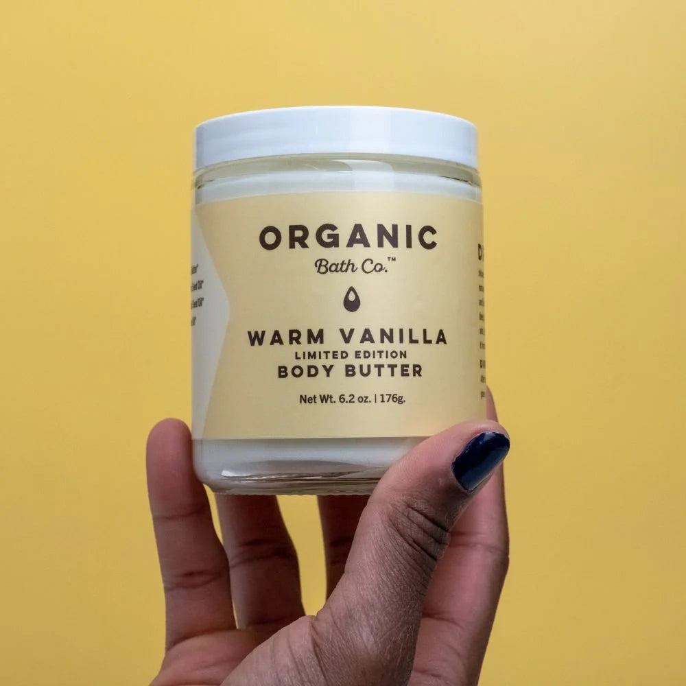 Organic Vanilla Body Butter for Dry Skin - Hydrating & Nourishing Moisturizer for Hands, Feet & Body - Perfect for Winter Care & Spa Nights
