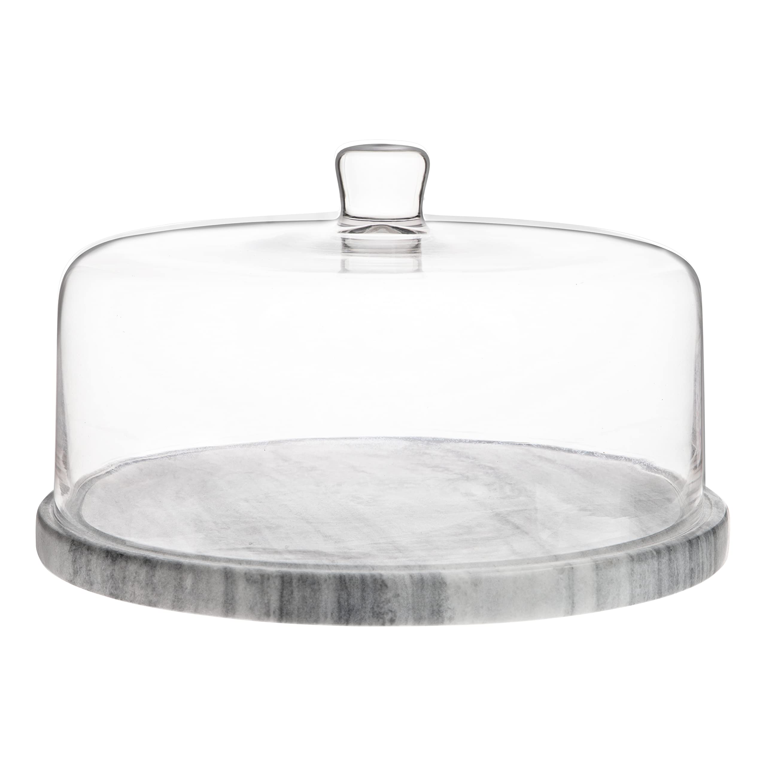Galashield Marble Cake Stand with Glass Dome Cover - Elegant Dessert Display for Weddings, Parties & Afternoon Tea | 3-Tier Serving Plate for Cakes, Pastries & Treats