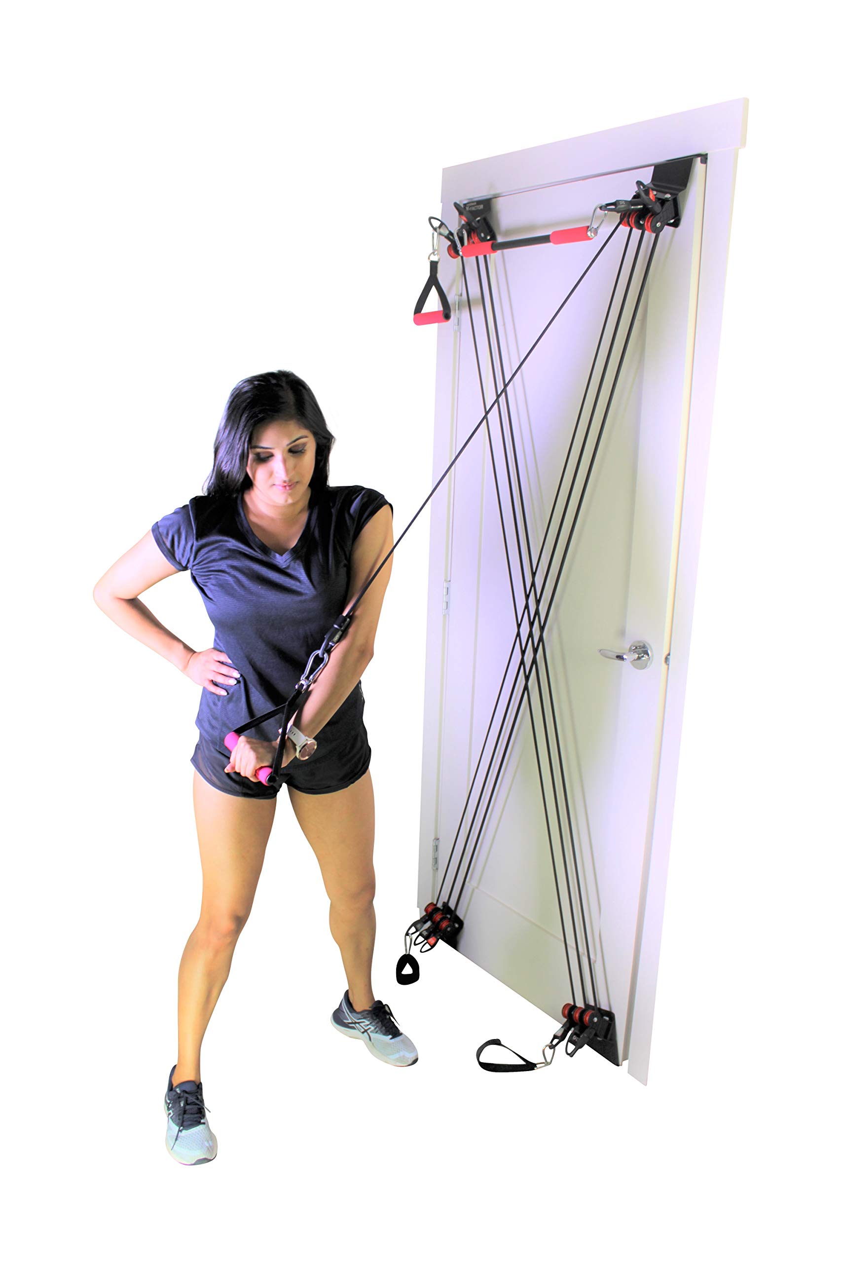 X Factor Door Gym - Complete Home Gym System for Full Body Workout | Includes Straight Bar, DVD & Exercise Chart | Perfect for Home Fitness, Small Spaces & Strength Training