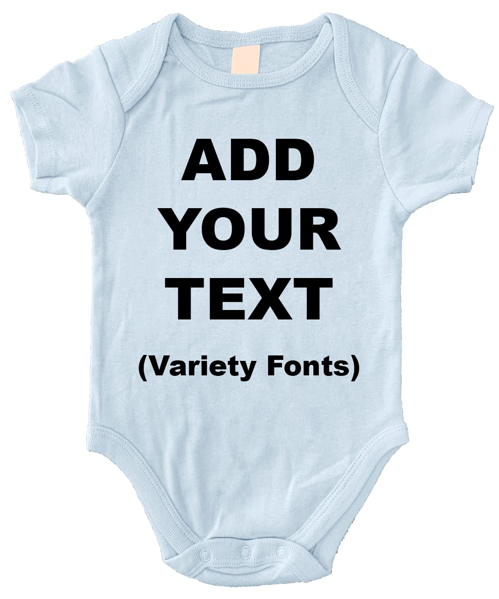 Custom Printed Baby Short Sleeve Bodysuits - Ultra Soft 100% Cotton Onesies for Boys & Girls - Personalized Name/Text - Perfect for Birthday, Photo Shoots & Everyday Wear