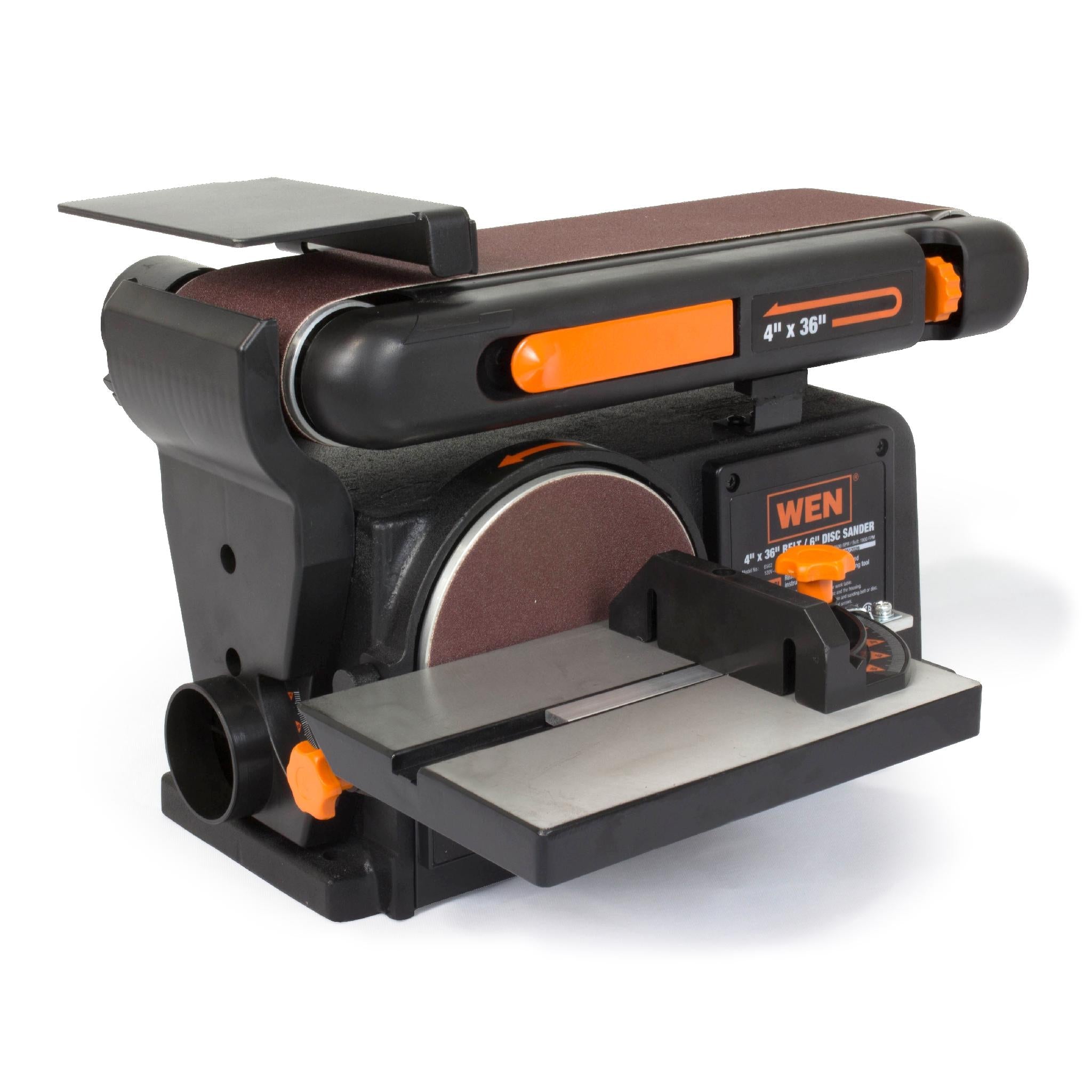WEN R6502T 4.3 Amp 4x36 Inch Belt & 6 Inch Disc Sander with Cast Iron Base | Refurbished Power Tool for Woodworking, Metal Sanding & DIY Projects