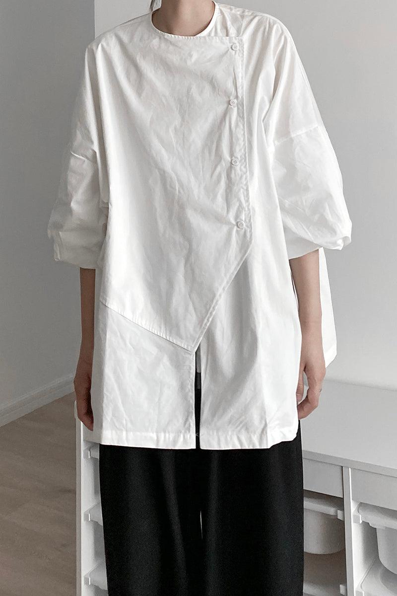 Lovevop Women's Cool Measured Bias Breast Irregular Placket Shirt - Trendy Casual Blouse for Work, Date Night & Summer Outfits