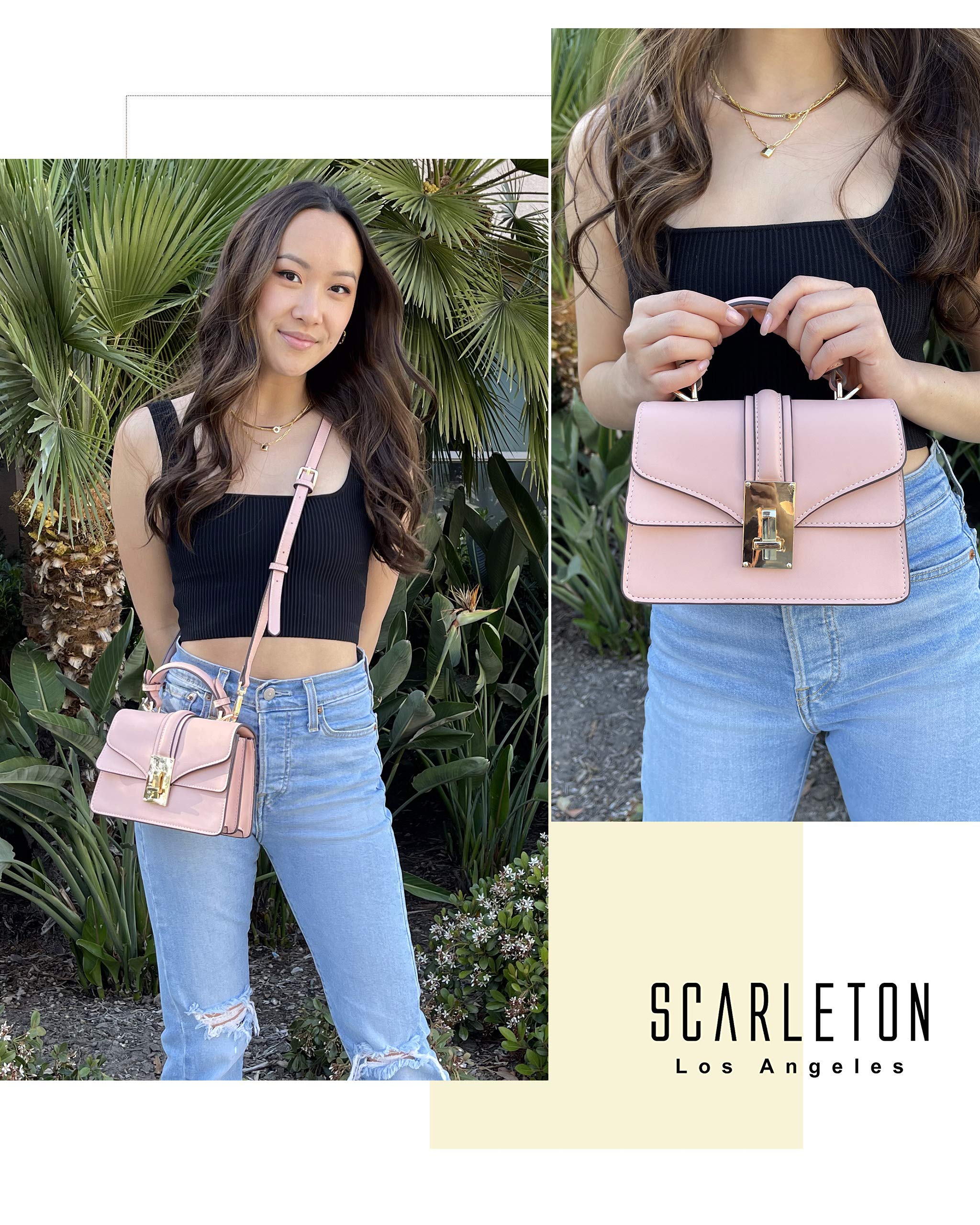 Scarleton Women's Crossbody Bag - Structured Mini Satchel Purse with Top Handle Shoulder Strap (H2077) | Fashionable Everyday Handbag for Work, Travel & Casual Outings