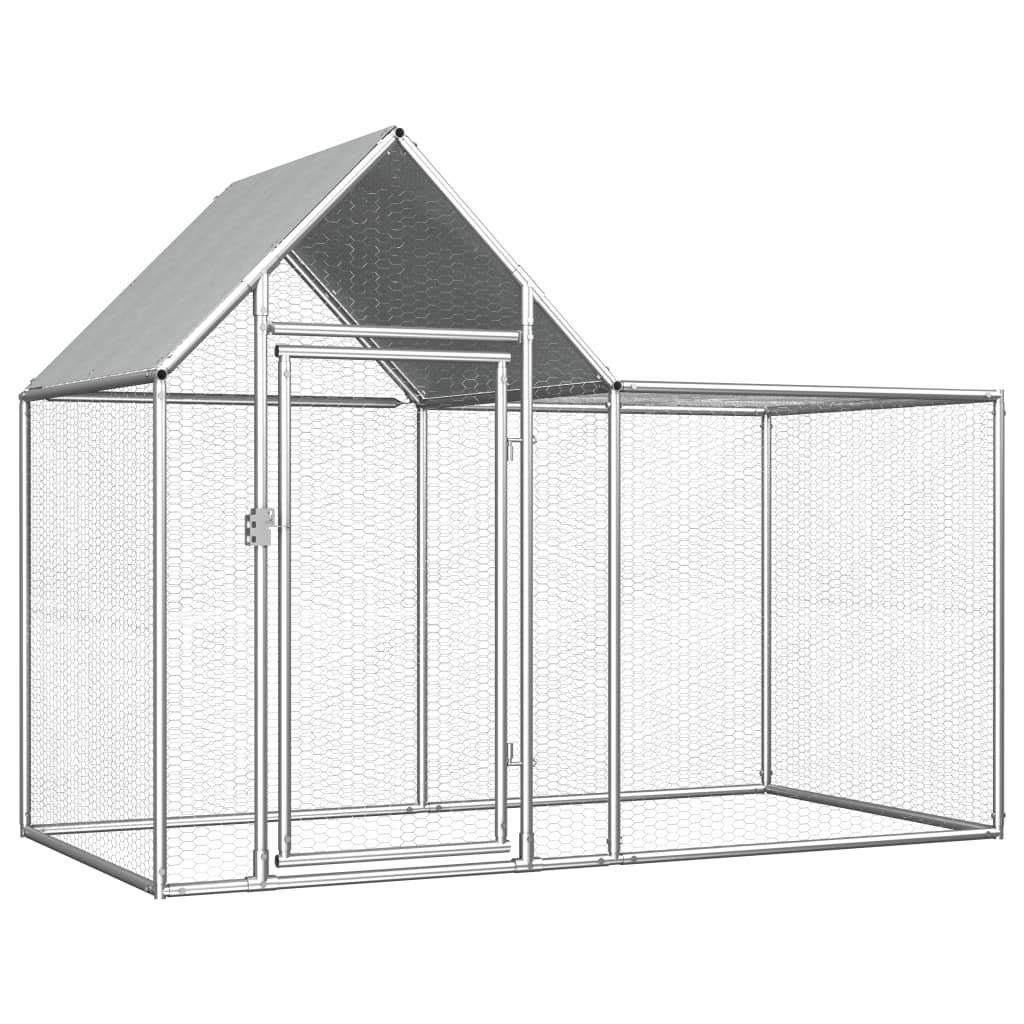 Galvanized Steel Chicken Coop - Durable Pet Animal House Cage Carrier with Multiple Sizes for Backyard Poultry, Rabbits & Small Animals - Perfect for Farm, Garden & Outdoor Use