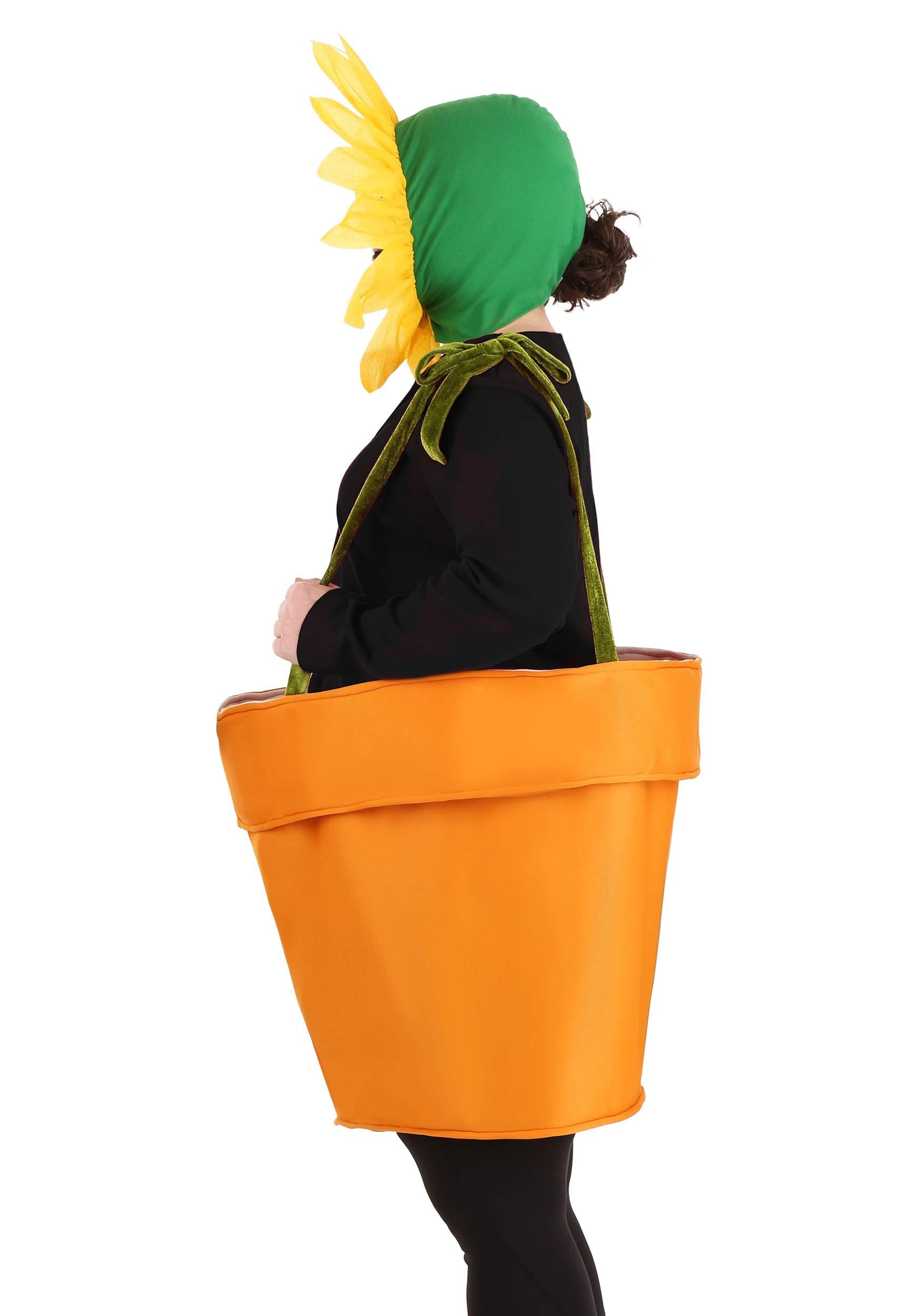 Plus Size Adult Flower Pot Costume - Foam Planter with Adjustable Fabric Suspenders for Halloween, Cosplay & Garden Themed Parties
