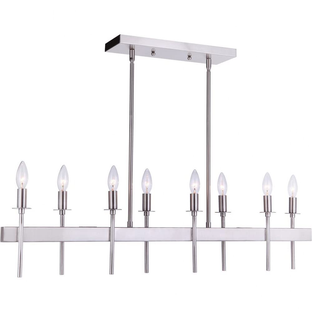 Craftmade 54378-FB Larrson Modern 8-Light Candle Island Chandelier - 480 Watts, 9