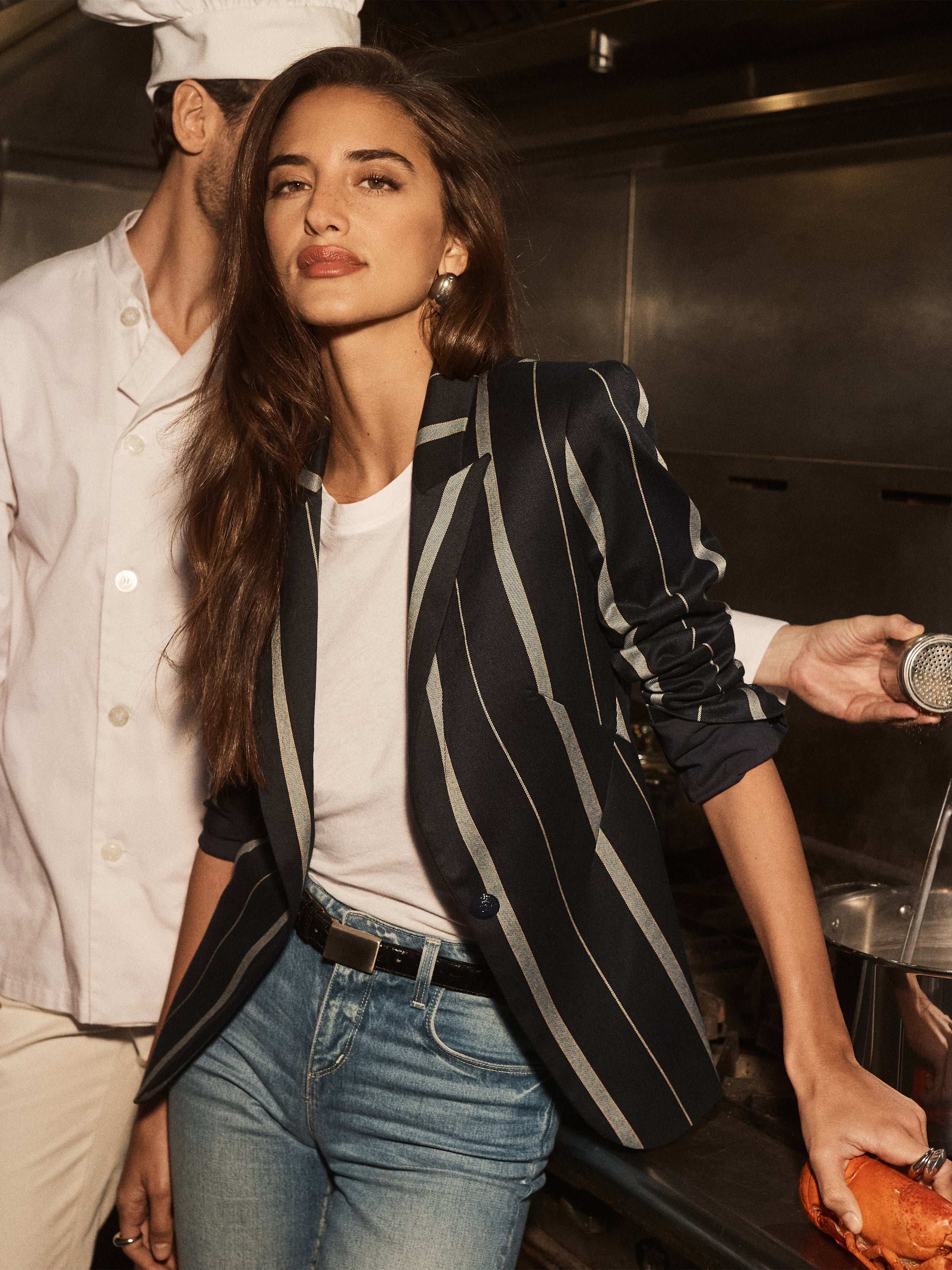 Stylish Clementine Striped Blazer for Women - Trendy Office & Business Casual Wear - Perfect for Work, Meetings & Professional Events