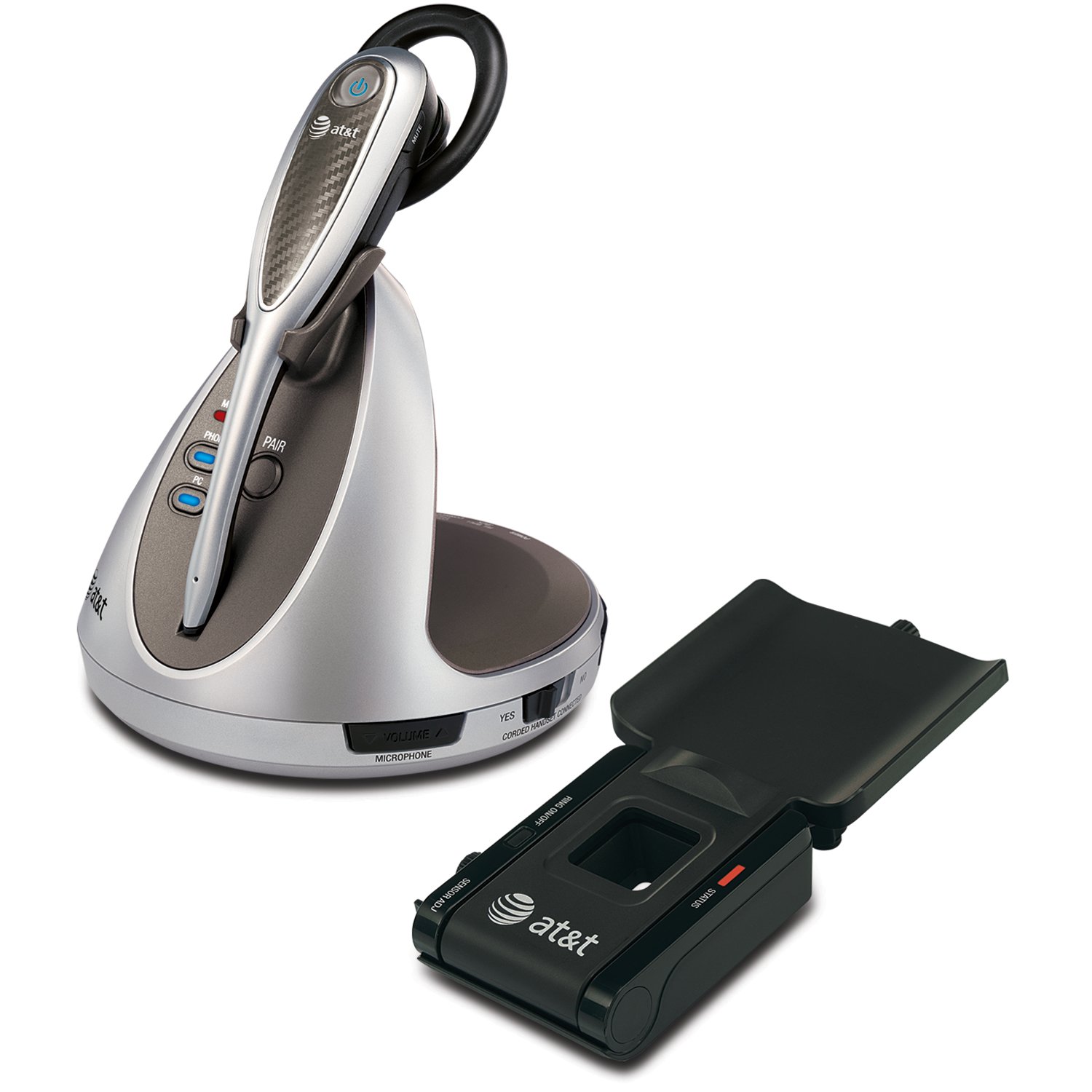 AT&T TL7912 DECT 6.0 Cordless Headset with Softphone Call Manager & Handset Lifter - Silver/Gold | Wireless Office Phone for Business & Home Use | Perfect for Remote Work & Customer Service
