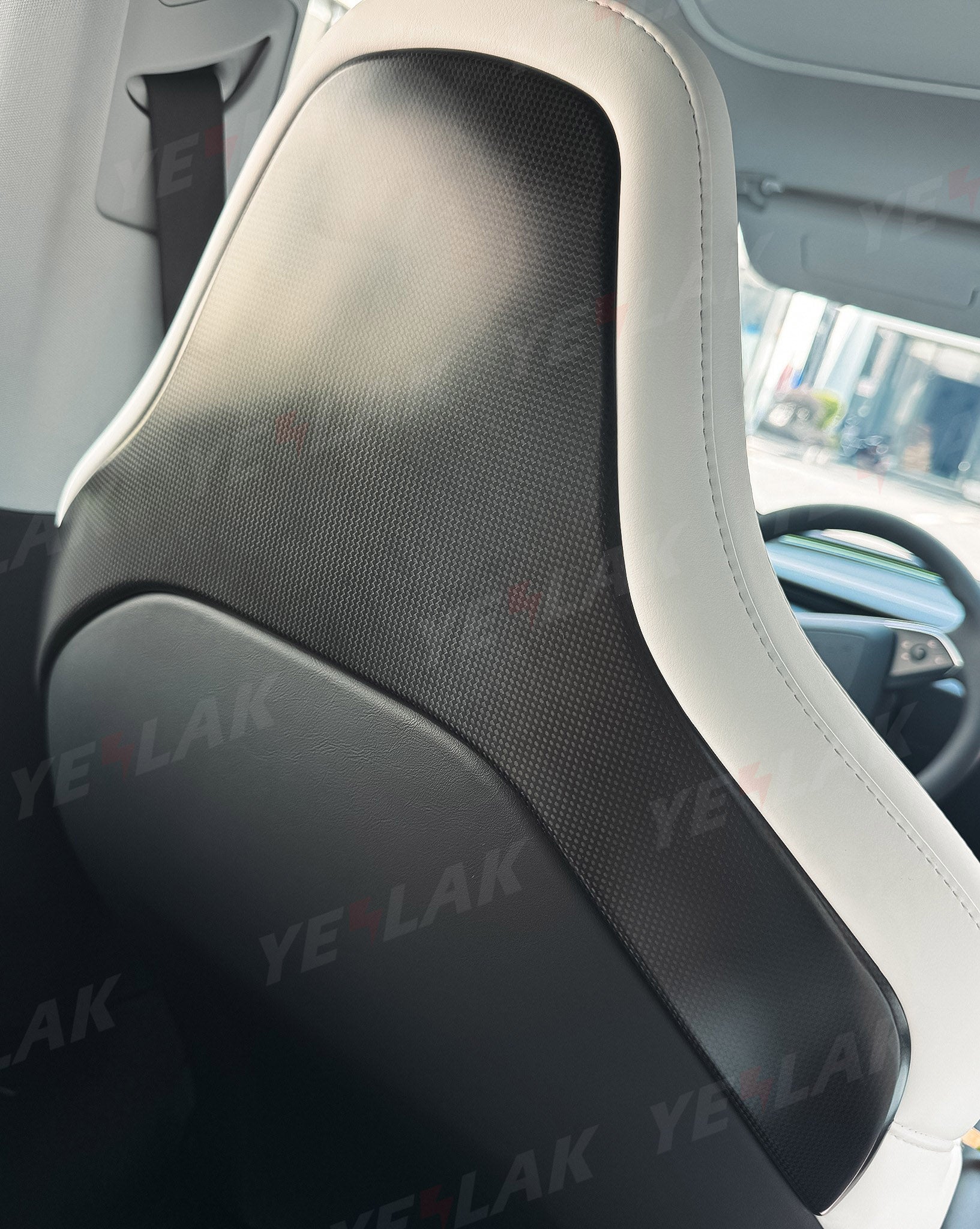 Premium Real Carbon Fiber Seat Back Covers for Tesla Model 3 Performance 2024+ (Plain Weave) - Enhance Interior Style & Protection for Daily Driving & Car Shows