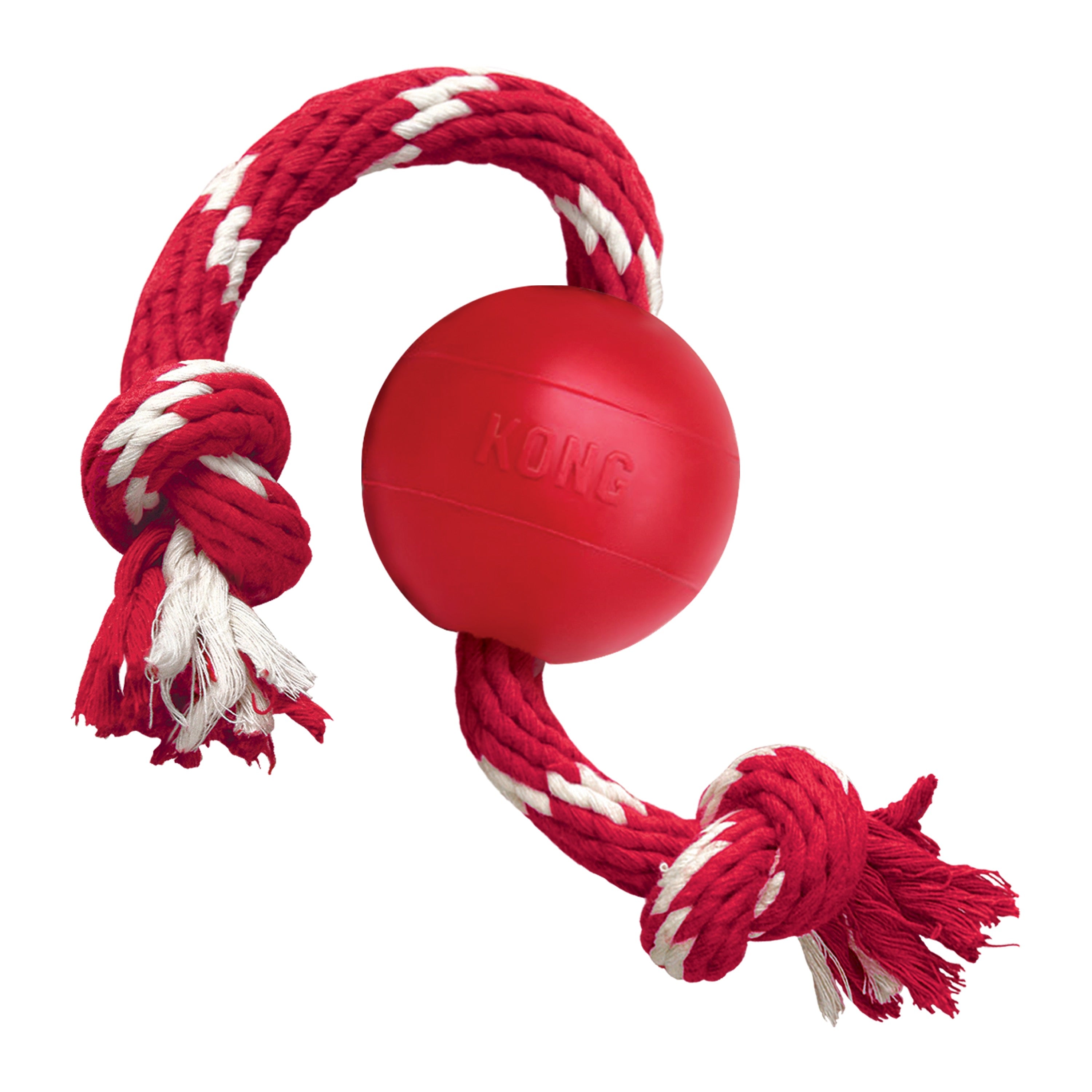 Kong Classic Dog Toy Ball with Rope - Durable Chew Toy for Aggressive Chewers, Interactive Fetch & Tug-of-War Play for Medium & Large Dogs