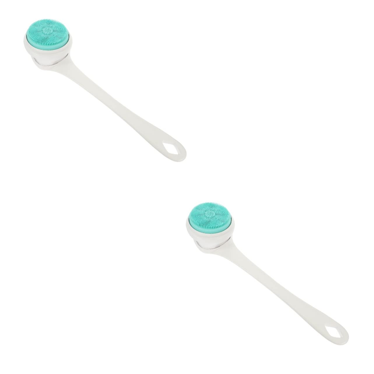 Healifty 2 Pack Electric Shower Brush Set - Rechargeable Silicone Body Scrubber with Soft Bristles for Exfoliating & Cleansing - Waterproof Back Scrubber for Shower, Spa & Home Use - White