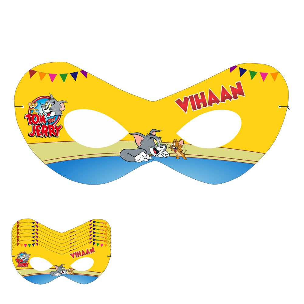 Tom & Jerry Themed Birthday Eye Mask - Personalized with Baby Name - Perfect for Tom & Jerry Party Decorations & Themed Birthday Celebrations