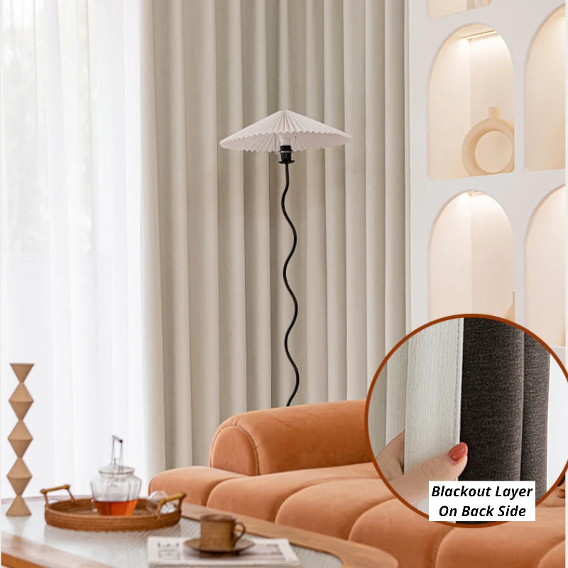 Gianna 5-Pass Chenille Blackout Curtains for Bedroom & Living Room - Thermal Insulated Noise Reducing Custom Window Drapes for Home Decor