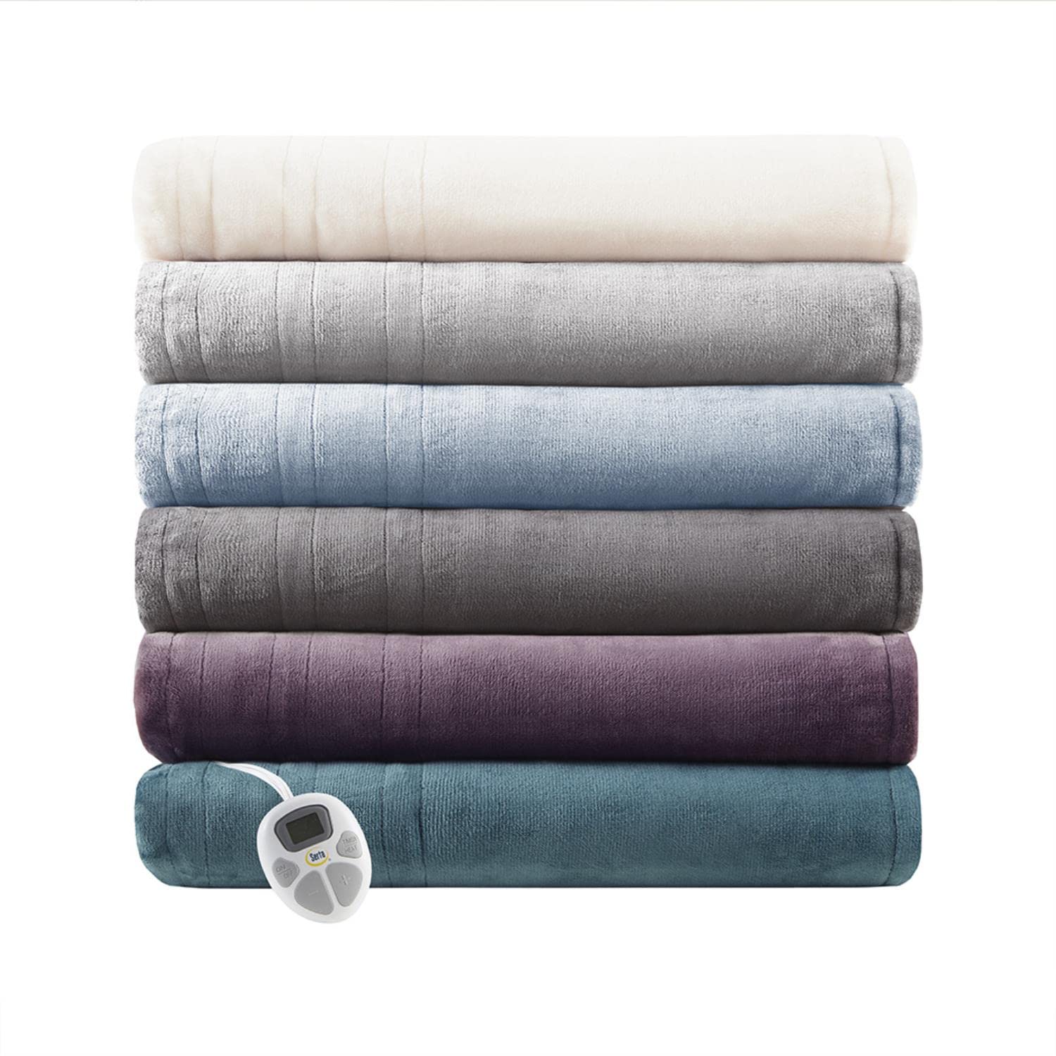Serta ST54-0085 Heated Electric Blanket - Ultra Soft Polyester & Cotton Blend - Perfect for Winter Nights, Bedroom Comfort & Cozy Movie Nights