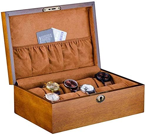 Vintage Wooden Watch Box & Jewelry Storage Organizer - Display Case for Watches, Rings, Necklaces - Perfect for Home, Office, and Travel Use