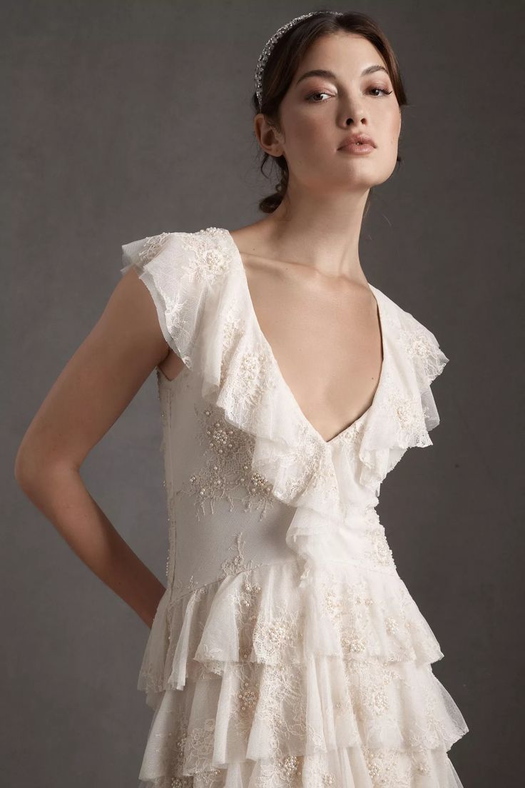 BHLDN Larke Gown - Elegant Wedding Dress with Lace Details | Perfect for Bridal Ceremonies, Formal Events & Special Occasions