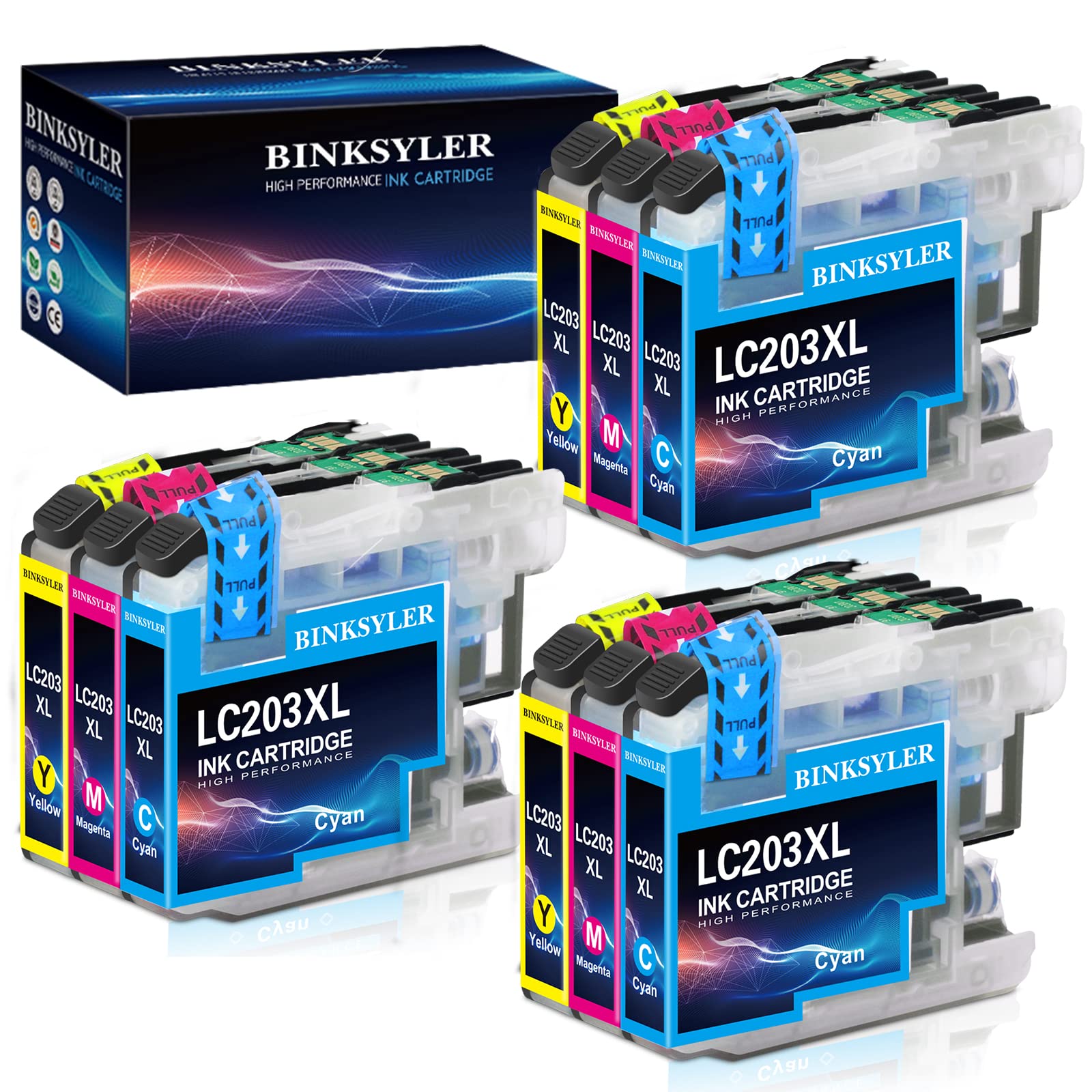 Brother LC203XL Ink Cartridge 9-Pack - Compatible with MFC-J Series Printers for Home & Office Use