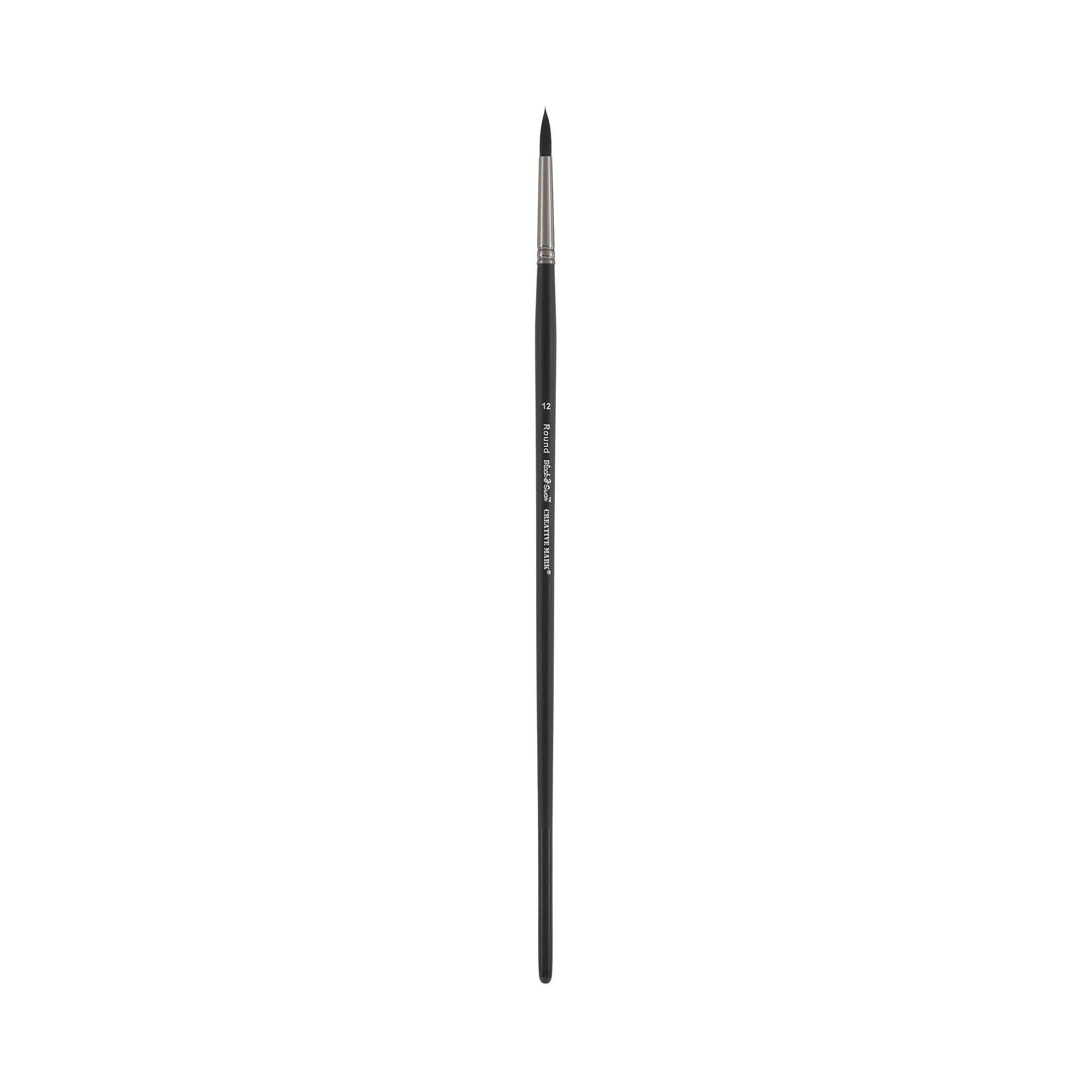 Black Swan Synthetic Red Sable Round Paint Brushes - Size #12 - Professional Artist Brushes for Oil, Acrylic & Heavy Body Media - Long Handle for Better Control - Perfect for Canvas Painting, Watercolor & Fine Art Details