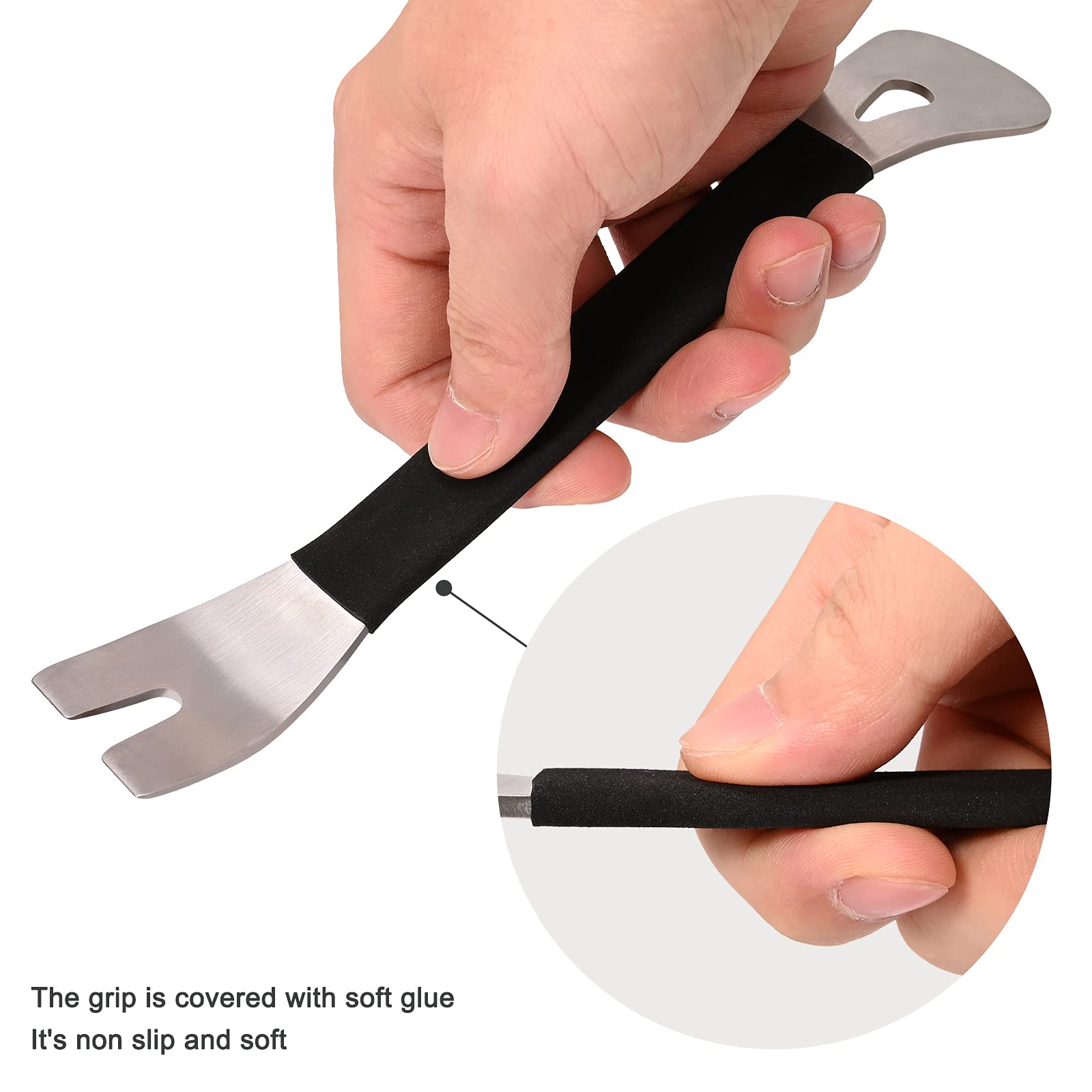 FOSHIO Metal Car Trim Removal Tool Kit - Pry Tool for Door Panel, Dashboard, Radio, Audio & Navigation Installation - Professional Auto Panel Removal Kit for Car Repair & DIY Projects
