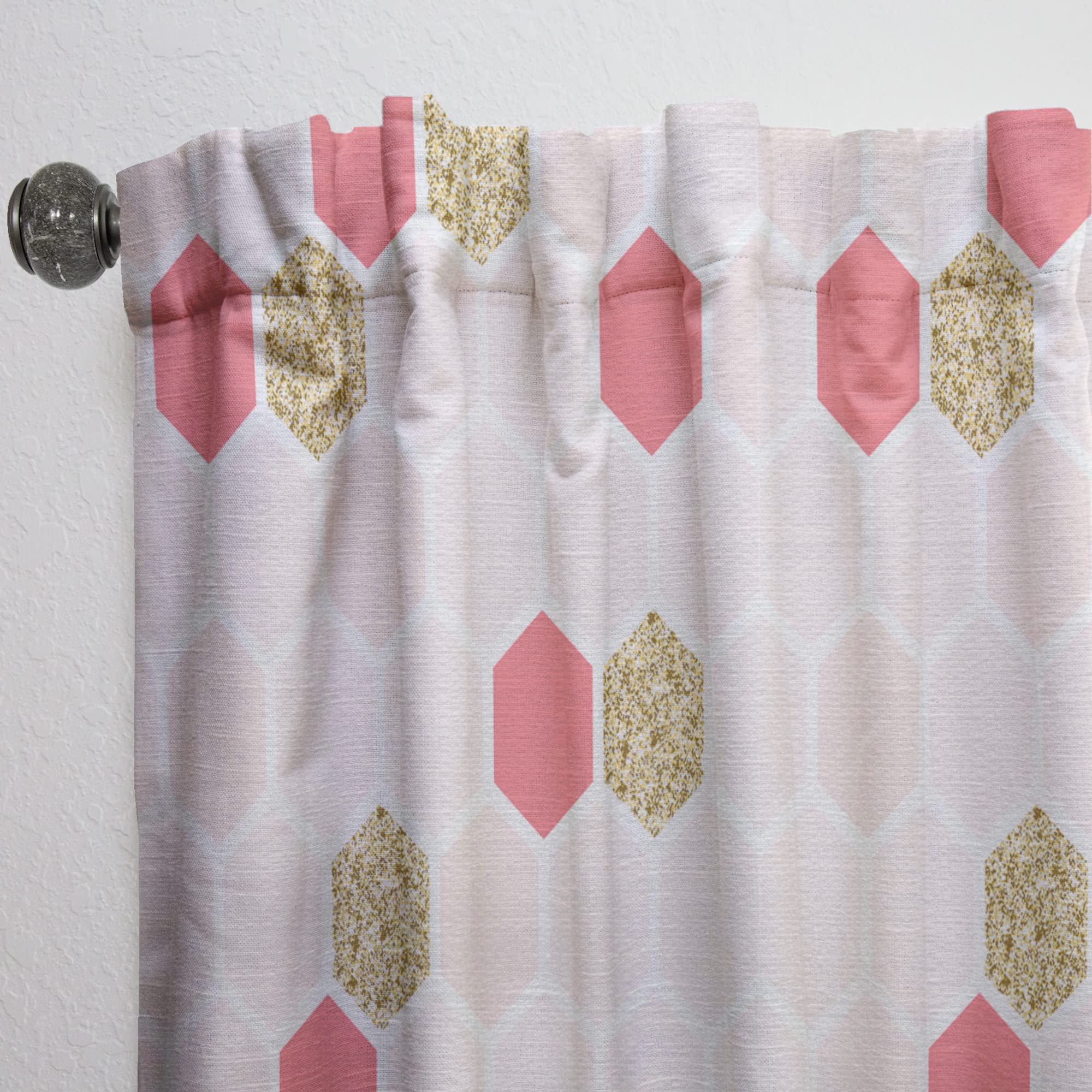 DesignQ Gold Chic Thermal Insulated Curtains for Bedroom & Living Room - Single Panel 52x120 Inches - Elegant Window Drapes for Home Decor & Light Blocking