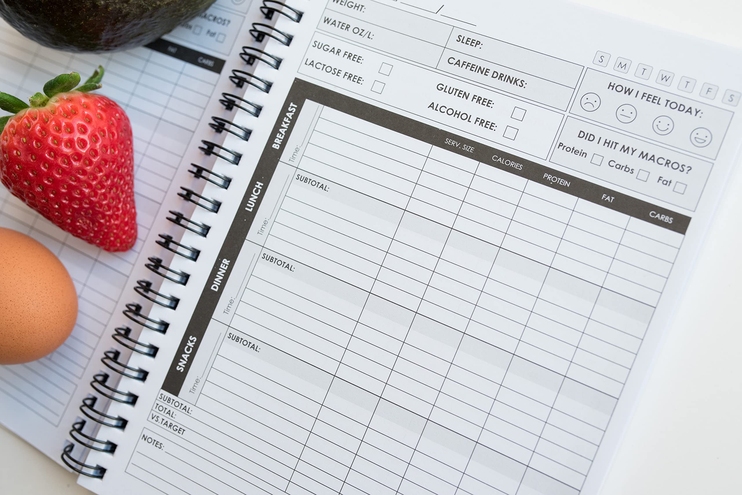Best Food Journal for Weight Loss & Nutrition Tracking - 8x6 Inch Macro Tracker & Food Diary | Perfect for Meal Planning, Fitness Goals & Healthy Lifestyle