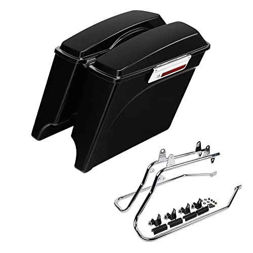 Saddlebags Vivid Black+Brackets Chrome