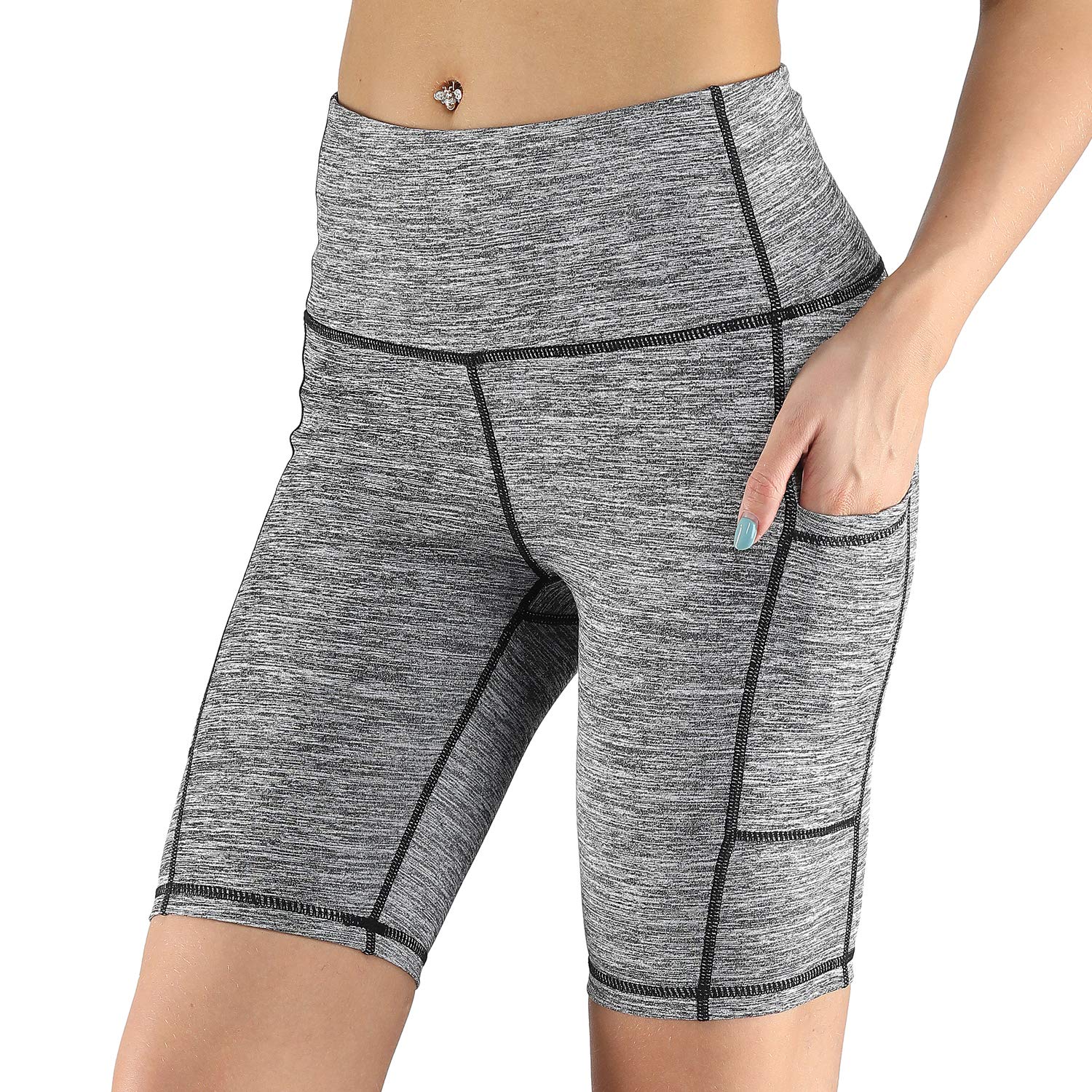 Uhnice Women's High Waist Yoga Shorts - Breathable Biker Running Workout Shorts with Pockets for Gym, Yoga & Active Lifestyle