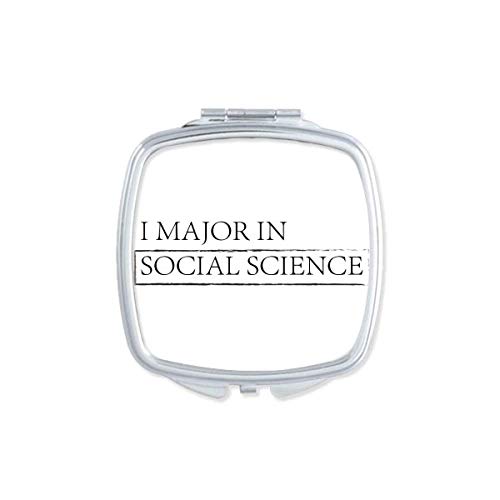 DIYthinker Portable Double-Sided Compact Mirror - Quote 'I Major in Social Science' - Pocket Size Makeup Mirror for Travel, Purse & Daily Use