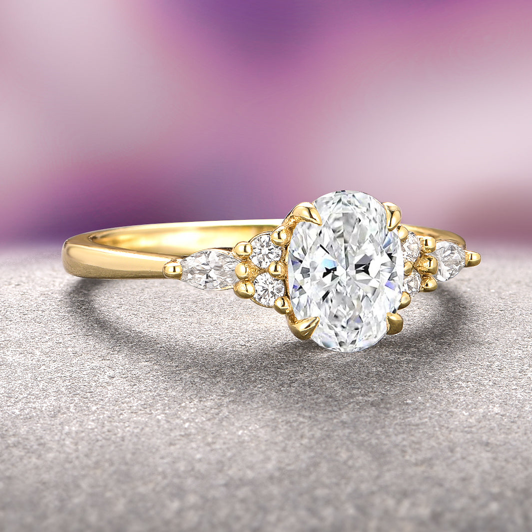 Estée Lab Grown Diamond Engagement & Wedding Ring Set in 14K Solid Yellow Gold - IGI Certified for Authenticity | Perfect for Proposals, Anniversaries & Bridal Jewelry