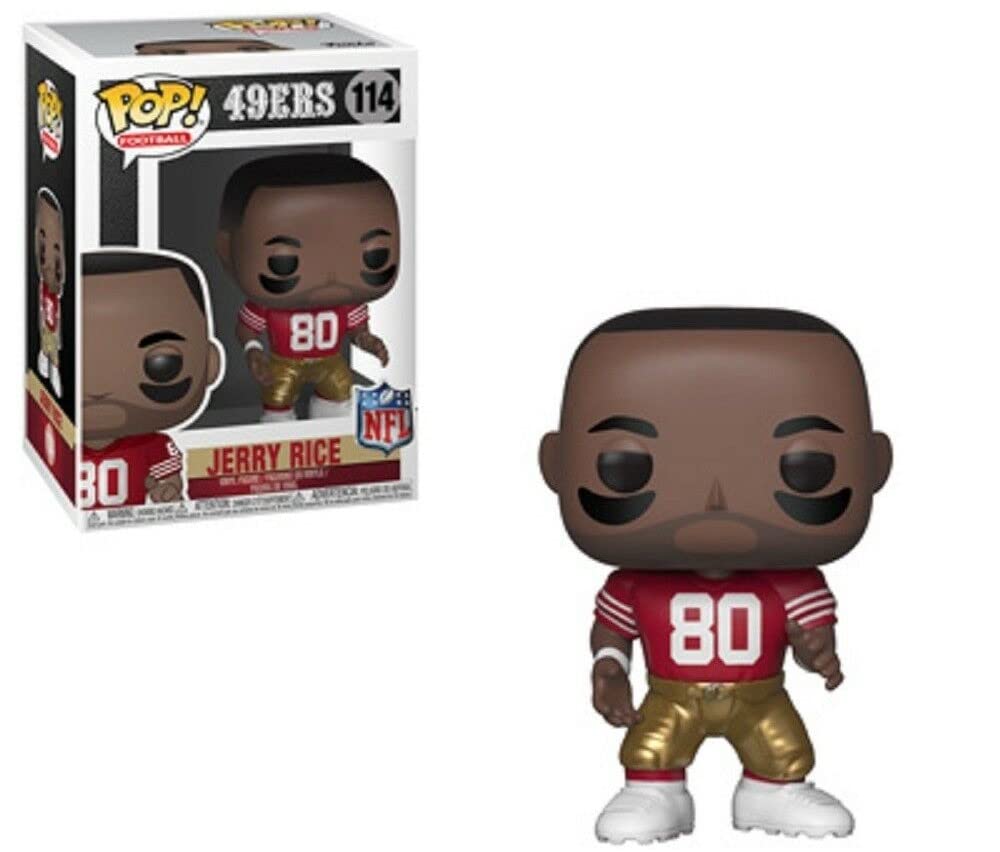 Jerry Rice San Francisco 49ers Home Jersey Vinyl Figure - Officially Licensed NFL Collectible (Bundled with Display Case) | Perfect for Sports Memorabilia Collections, Man Cave Decor, and Football Fan Gifts