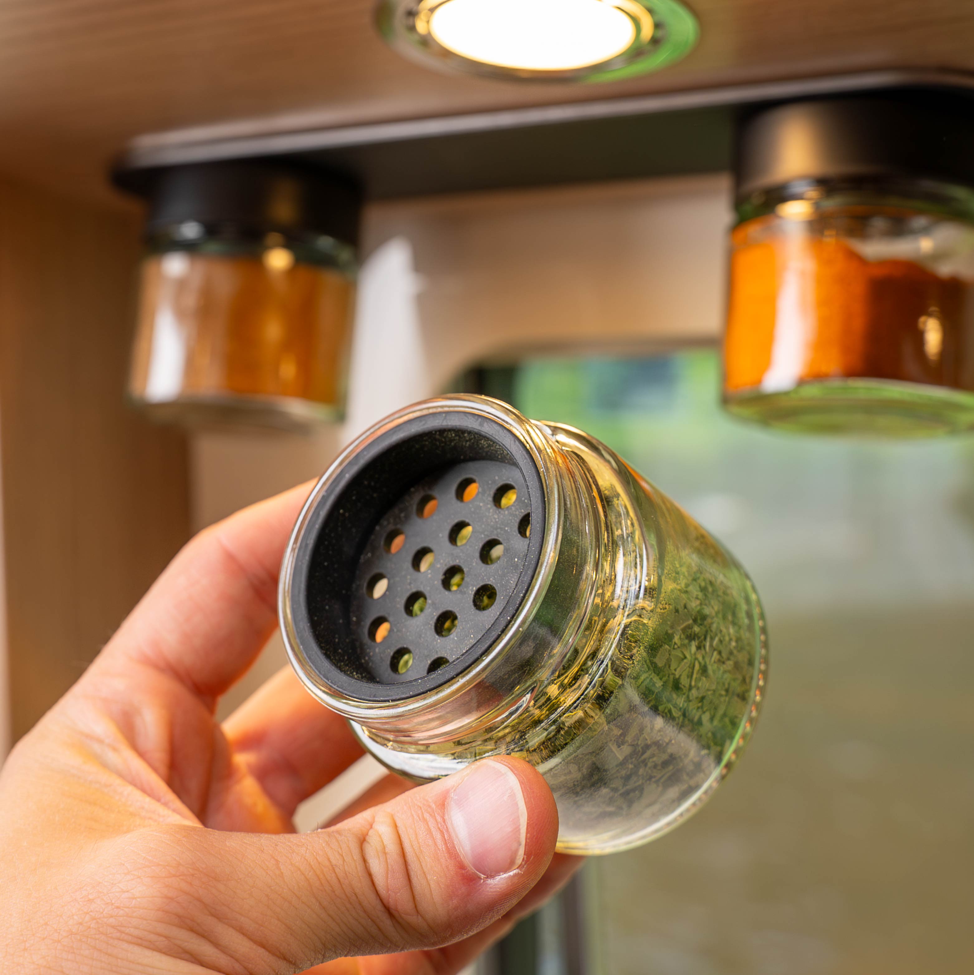 Magnetic Spice Jar Lids with Mix Inserts - Perfect for Organizing Spices, Herbs & Seasonings in Kitchen Pantry or Restaurant Use