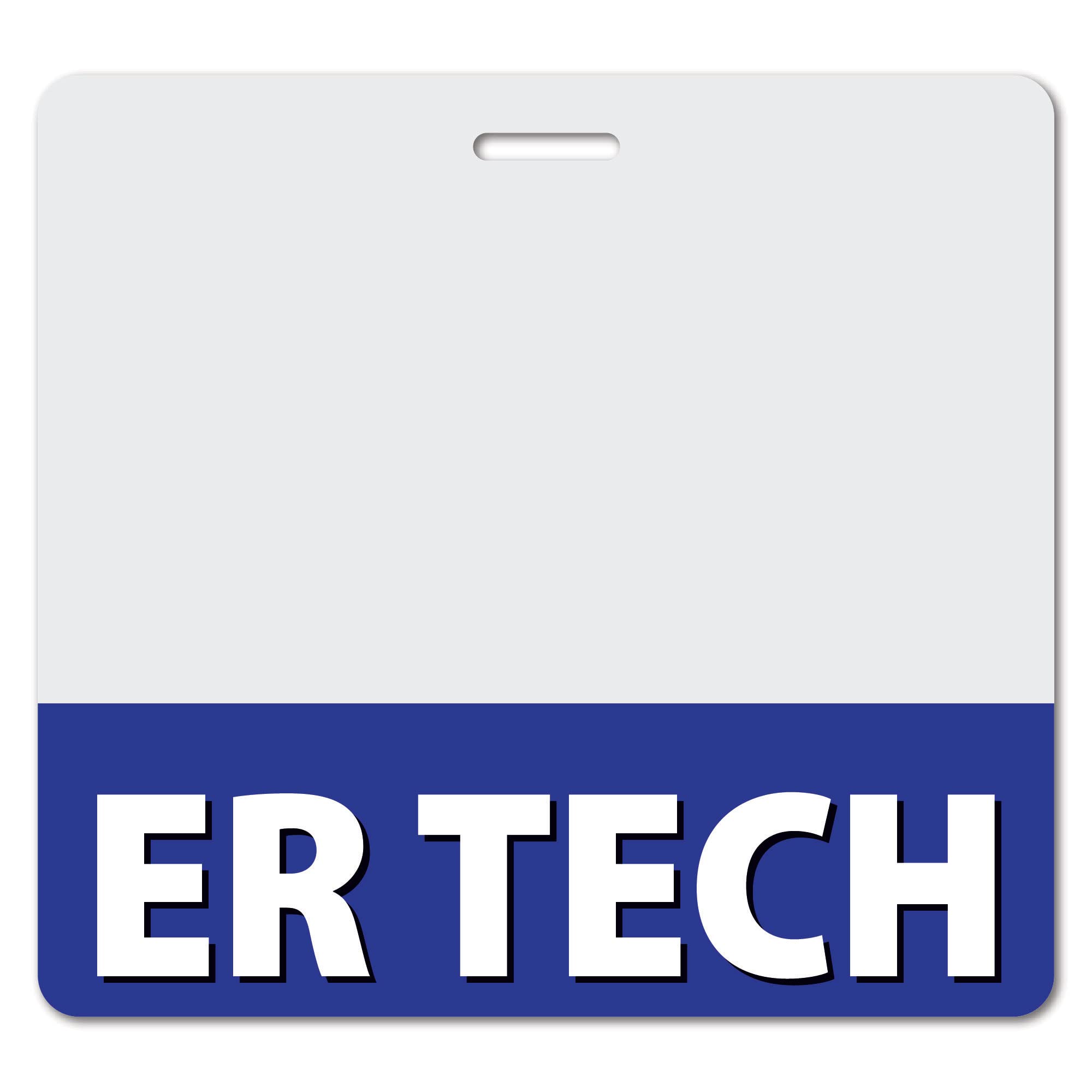 ER TECH Heavy Duty Horizontal Navy Blue ID Badge Holders (50 Pack) - Spill & Tear Proof, 2-Sided USA Printed Quick Role Identifier Cards - Perfect for Hospitals, Schools & Corporate Security Badges