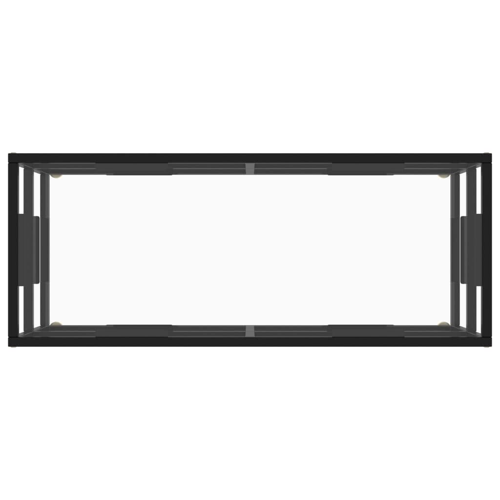 Modern Black TV Stand with Tempered Glass - 39.4