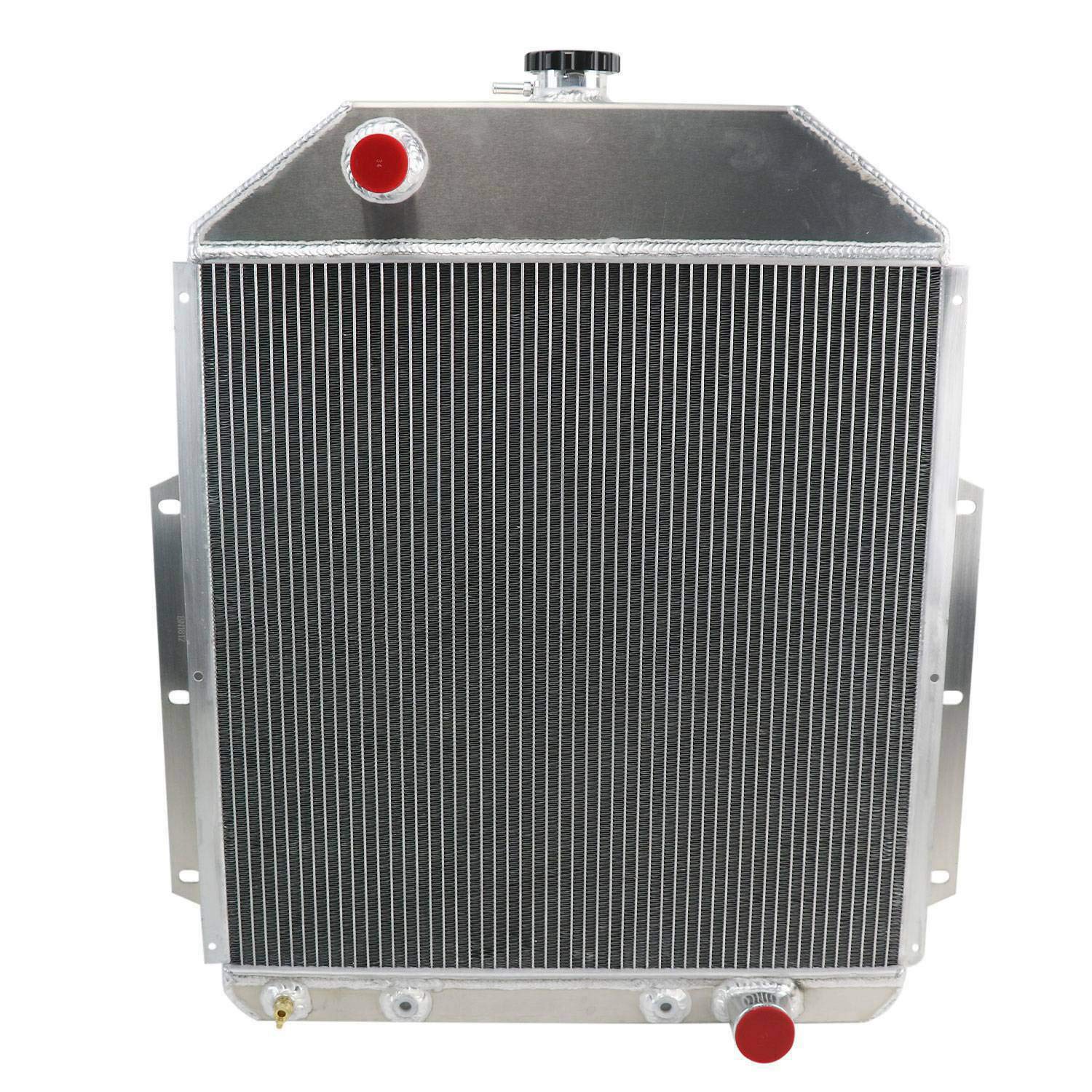 ALLOYWORKS 3-Row High-Performance Aluminum Racing Radiator with Shroud Fan & Thermostat - Compatible with 1942-1952 Ford F1 F2 F3 Pickup Trucks V8 Engine - Perfect for Off-Roading, Hot Rod Builds & Classic Car Restoration Projects