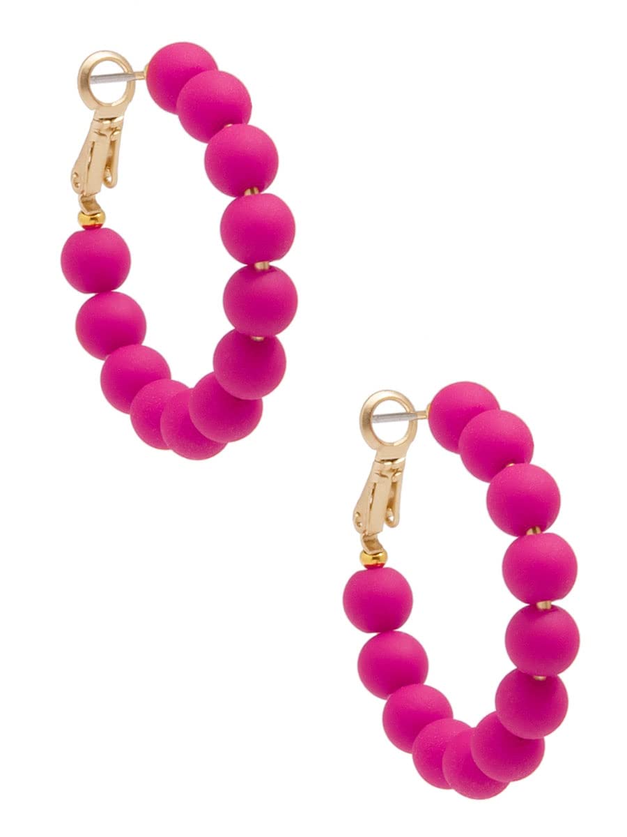 ZENZII Bohemian Beaded Hoop Earrings for Women - Stylish Round Circle Dangle Earrings with Beads, Fashion Jewelry for Girls | Perfect for Parties, Weddings & Everyday Wear