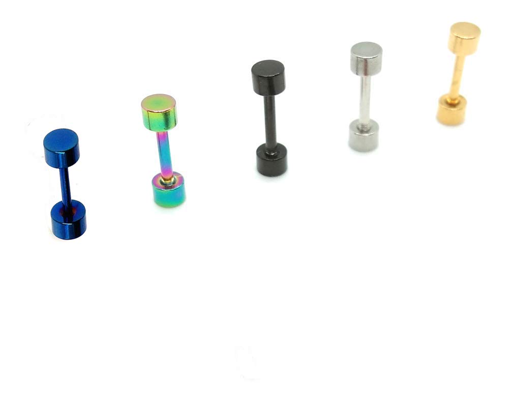 High Polished Surgical Steel Screw Back Dot Stud Earrings for Women & Men - 5 Pairs (3MM/4MM/5MM/6MM/8MM) - Hypoallergenic Body Jewelry for Daily Wear, Parties & Gifts